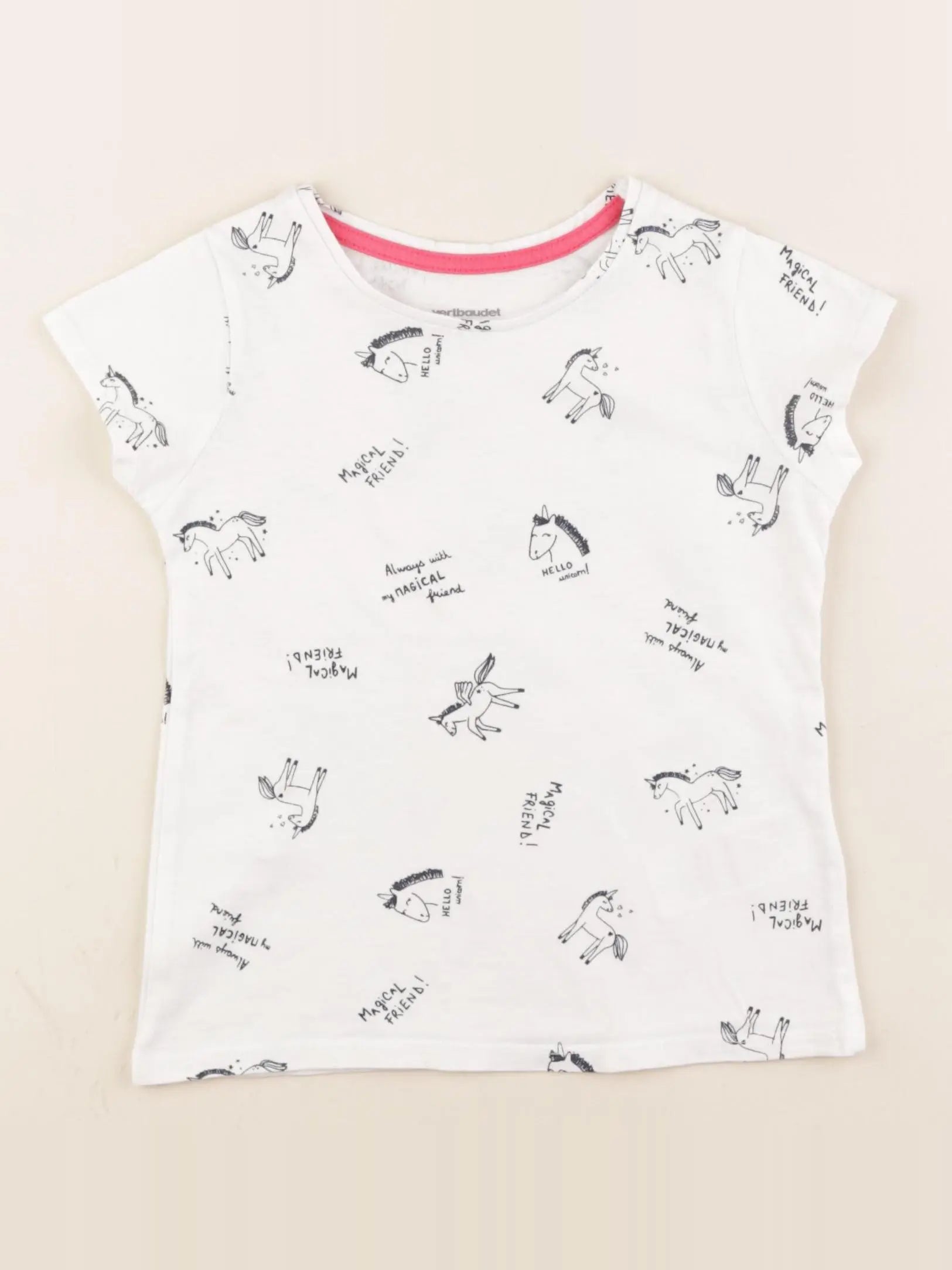 Vertbaudet - tee-shirt blanc - 4 ans