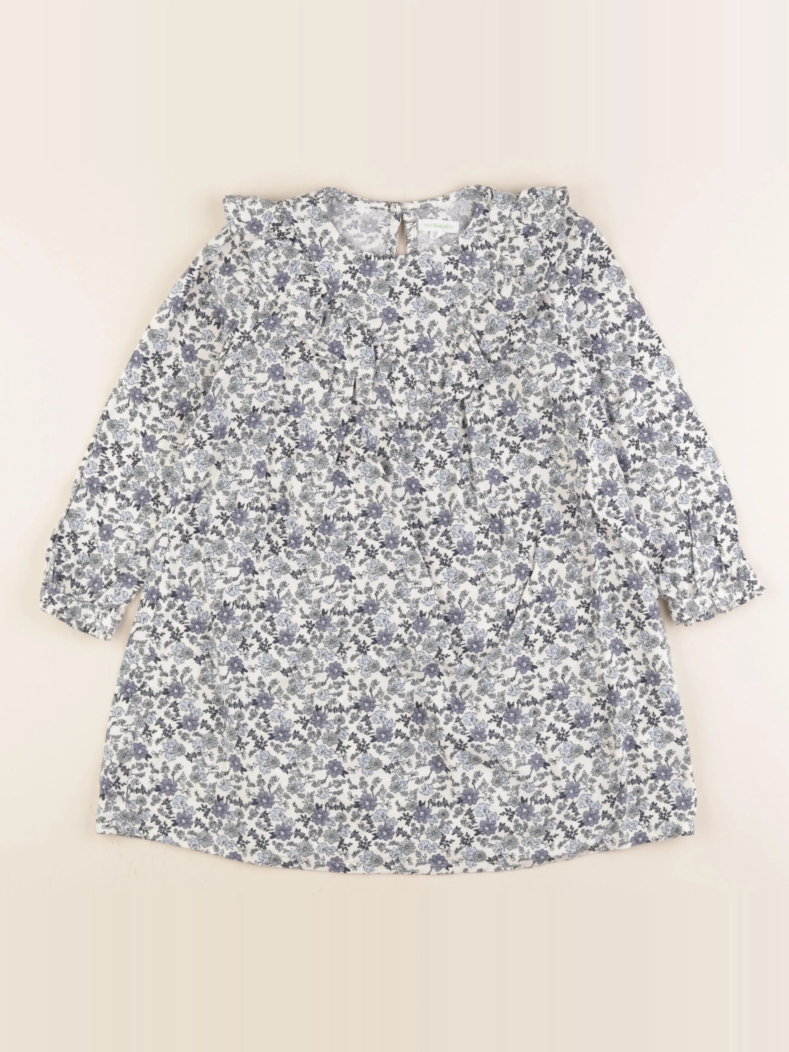 Vertbaudet - robe blanc, bleu - 5 ans