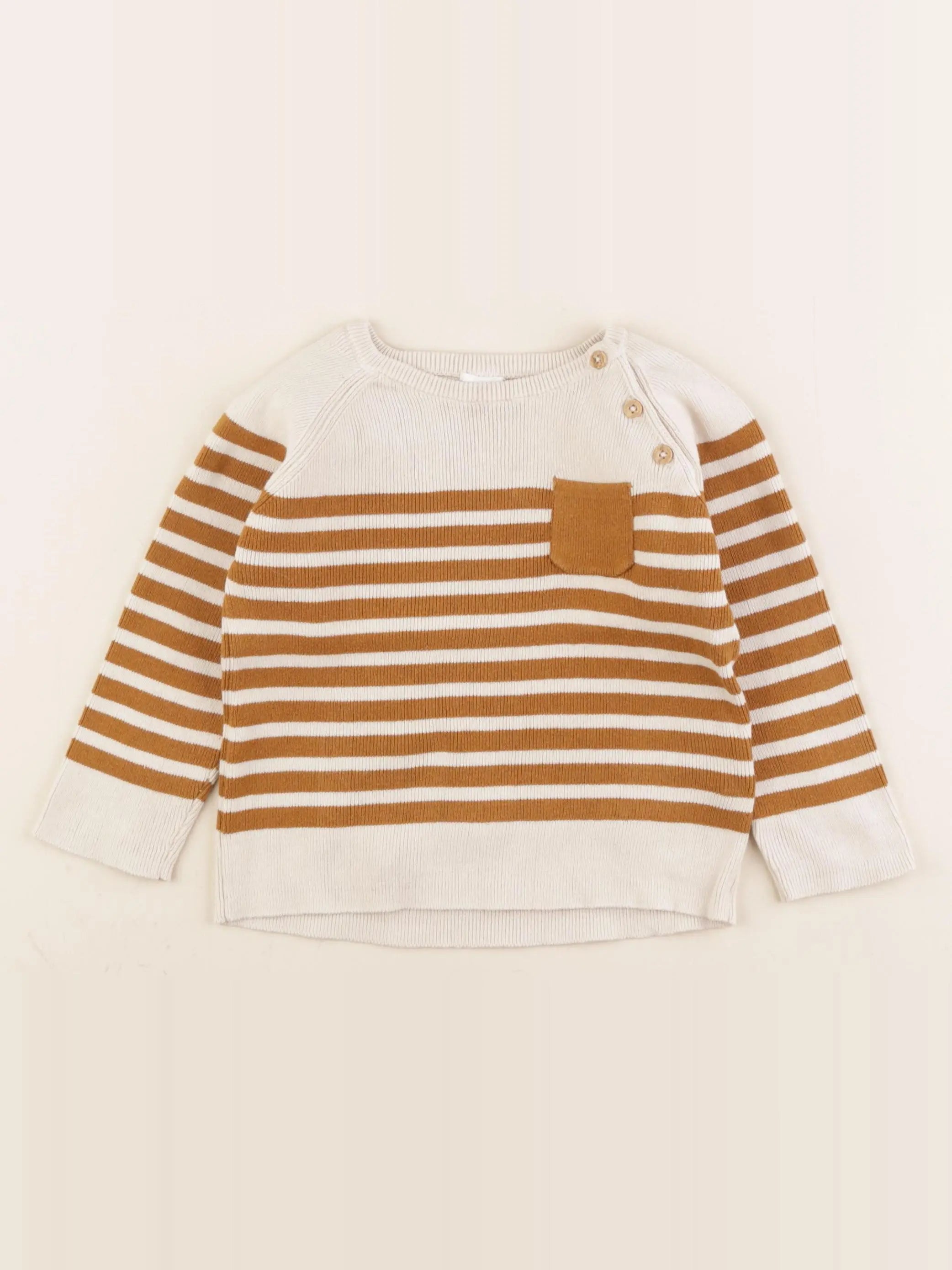 Vertbaudet - pull beige - 2 ans