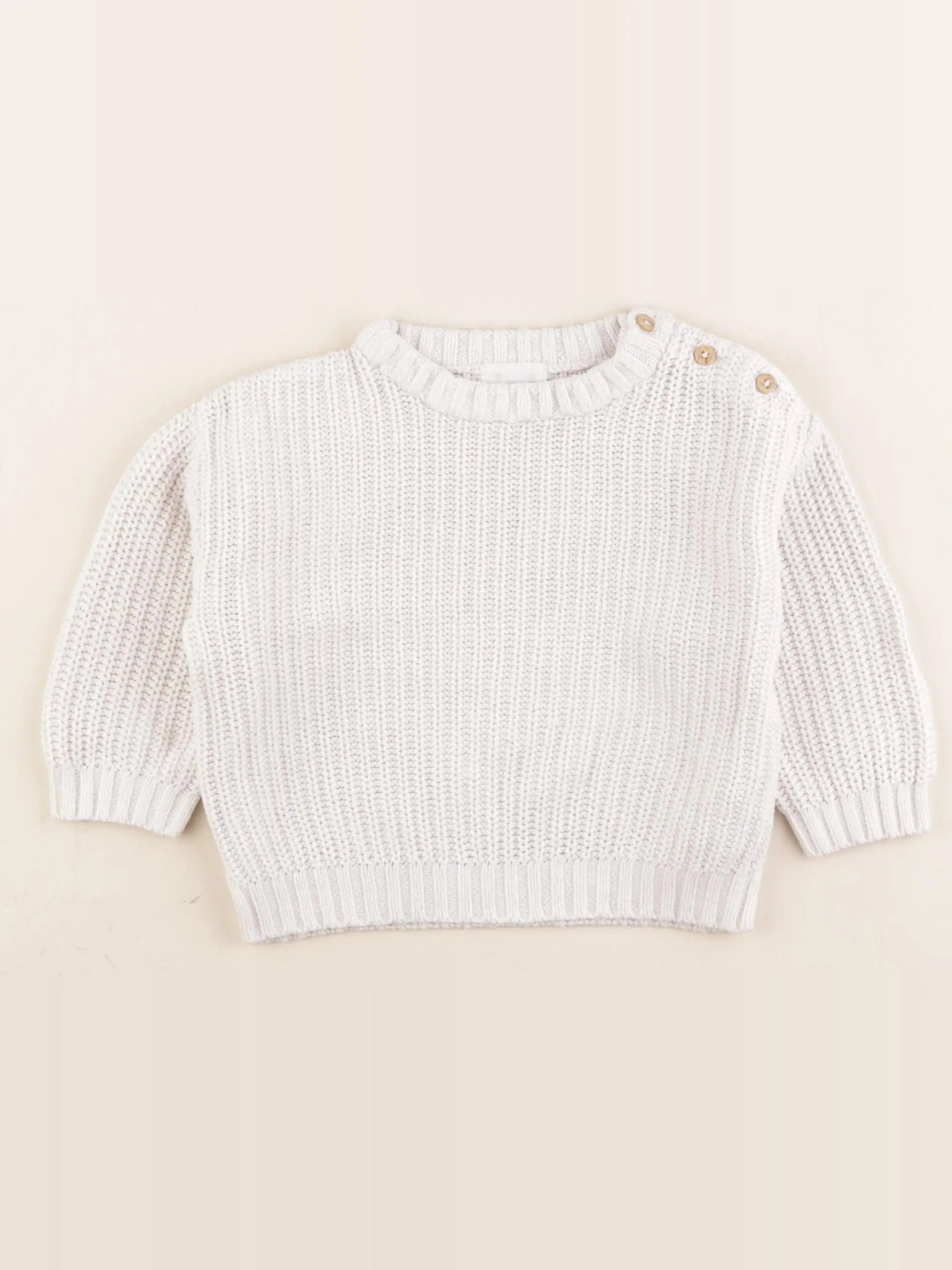 Vertbaudet - pull blanc - 18 mois