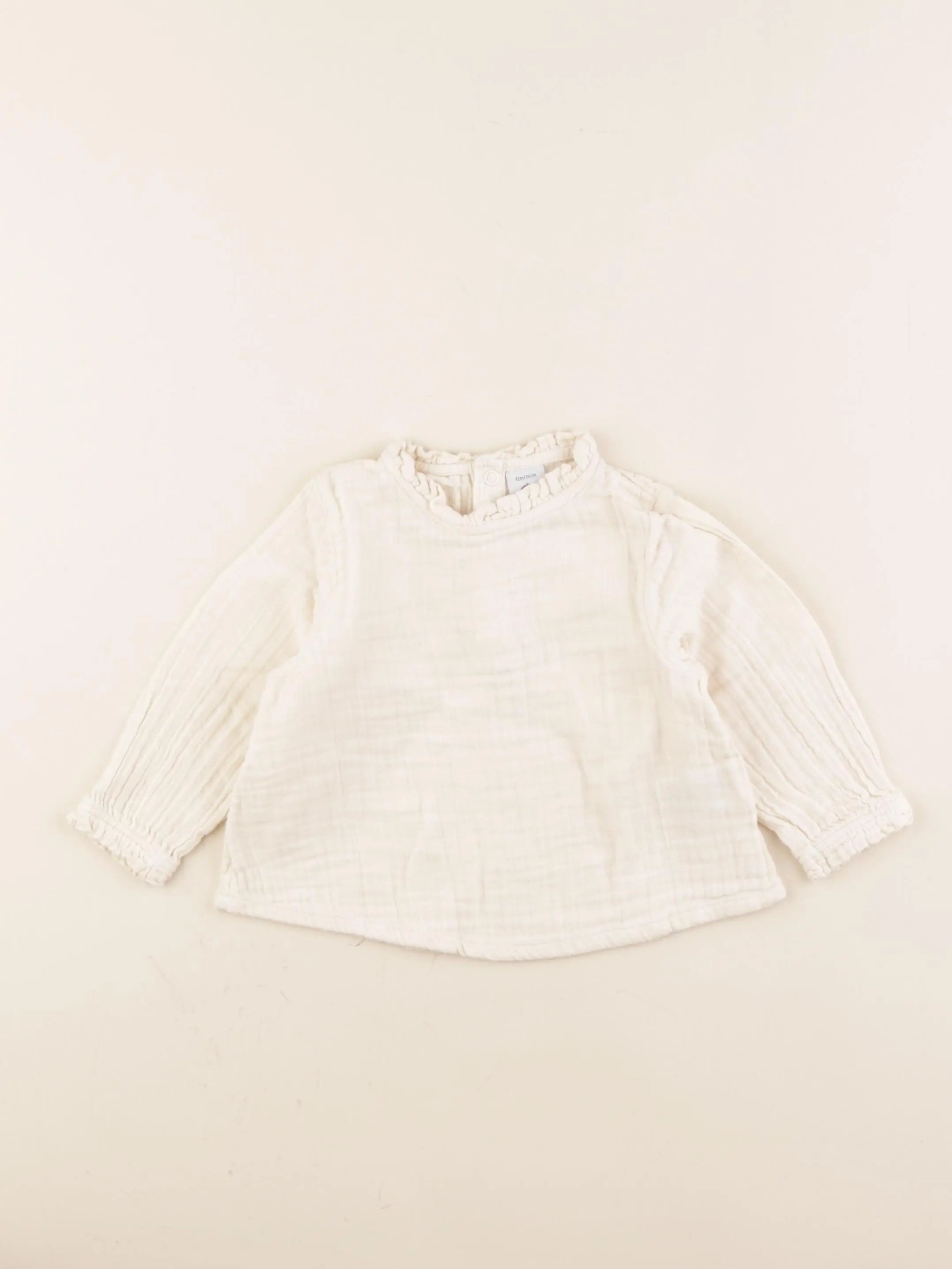 Petit Bateau - blouse beige - 12 mois