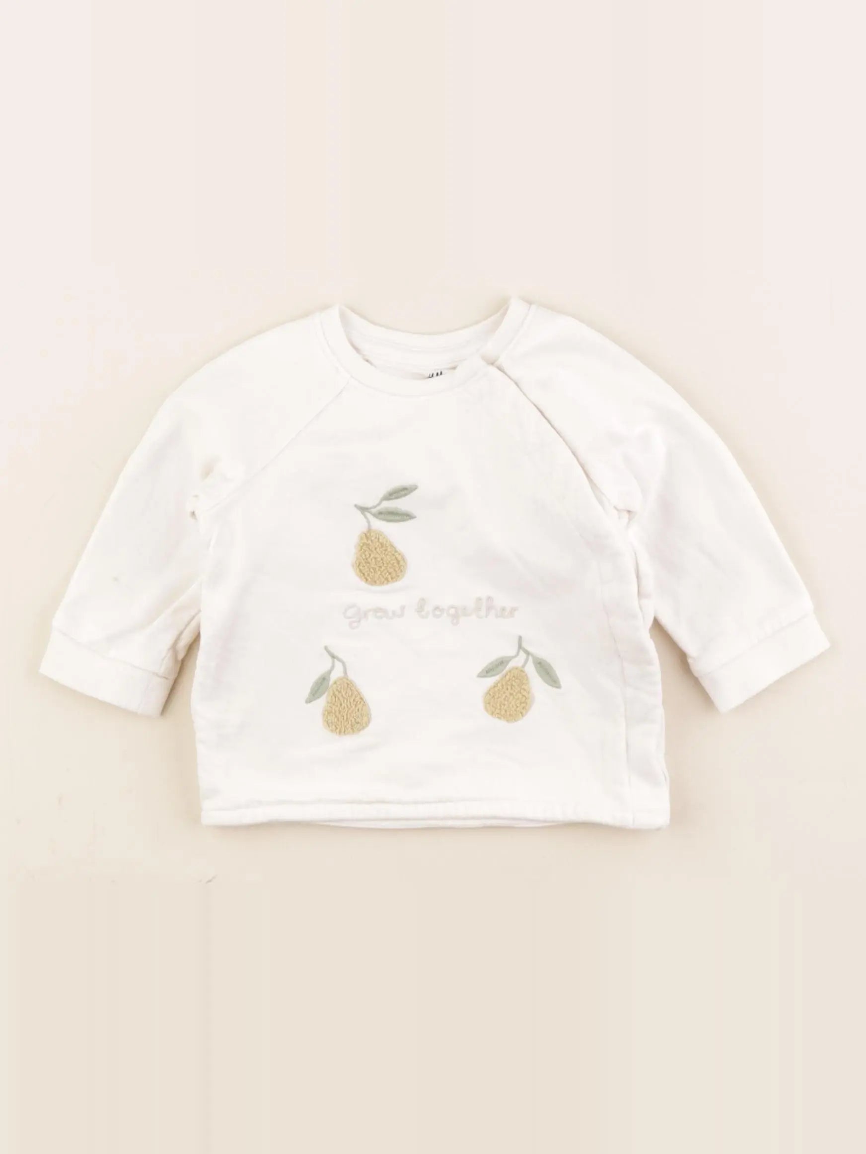H&M - sweat blanc - 2/4 mois