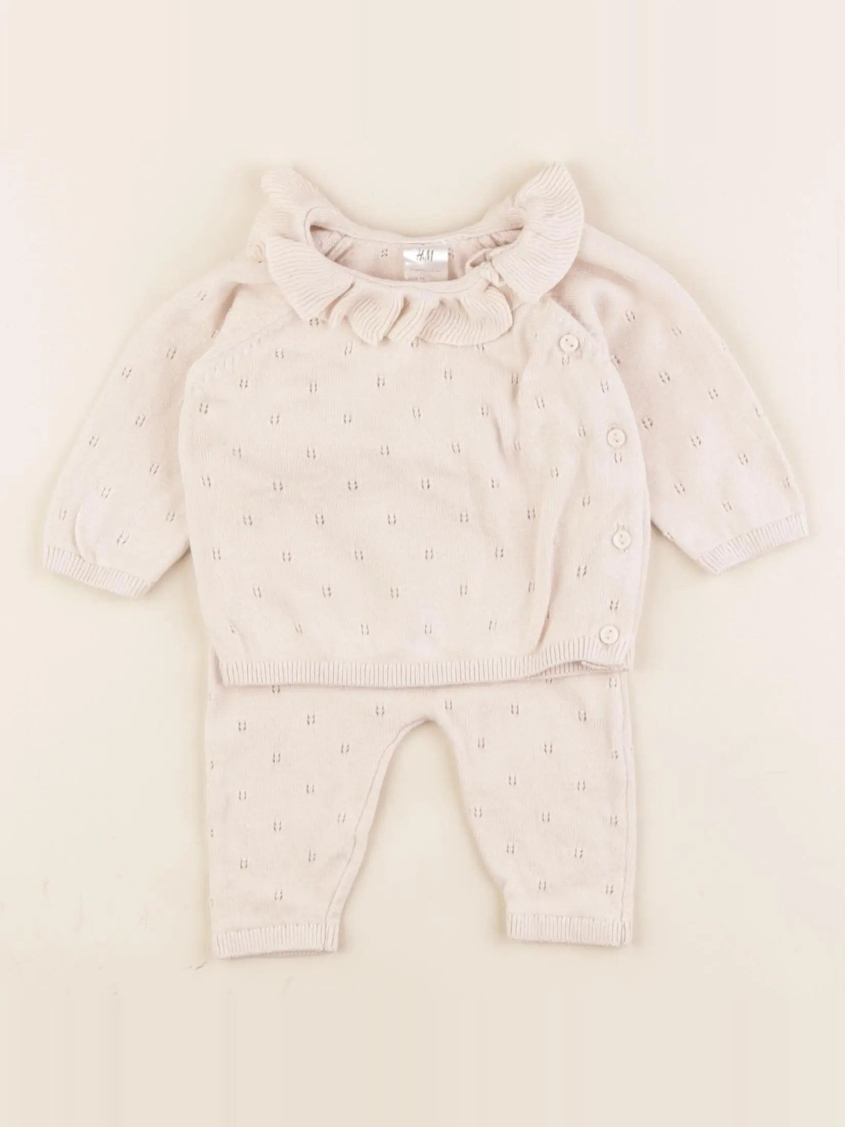 H&M - ensemble beige - 1/2 mois