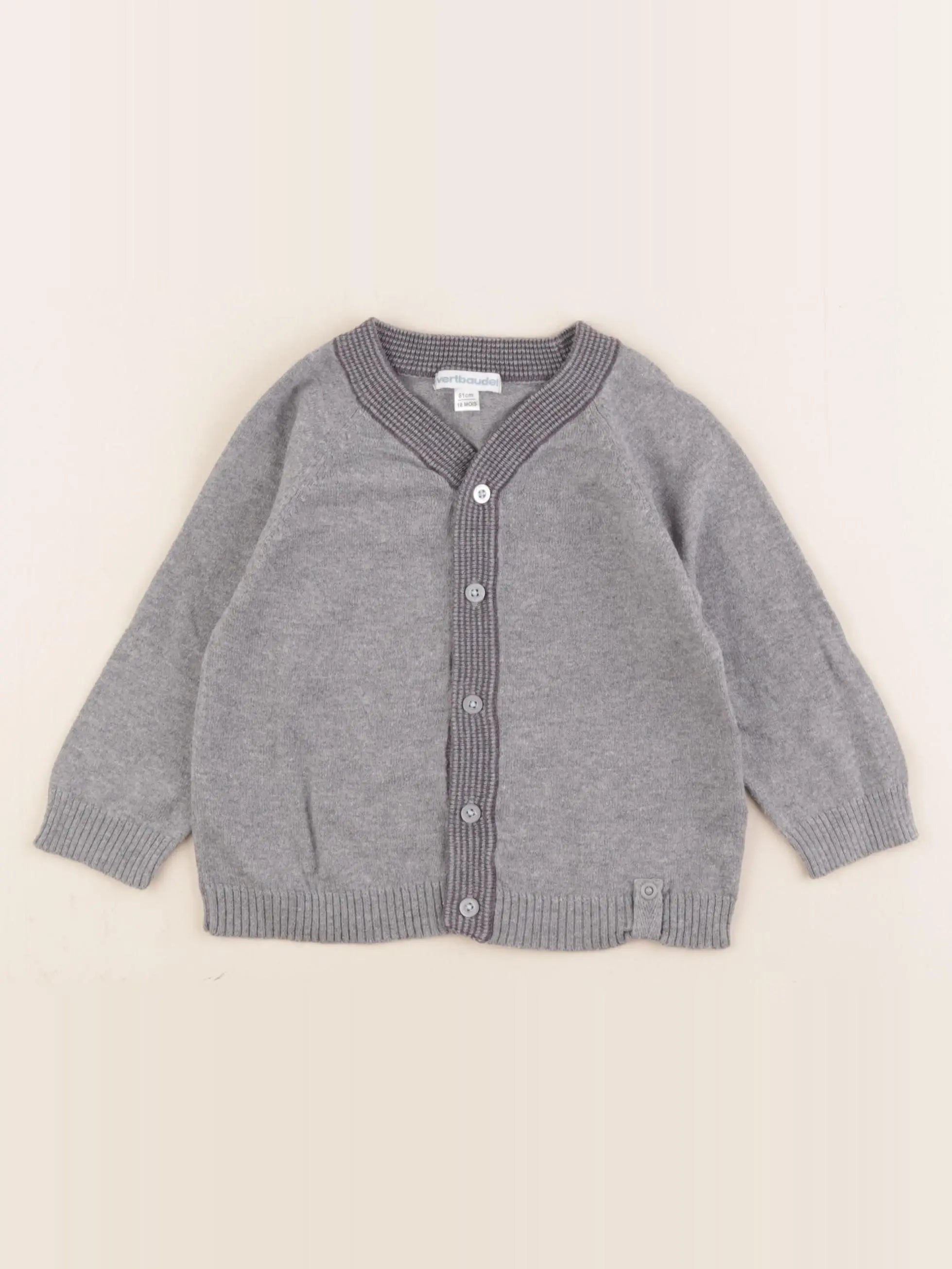 Vertbaudet - gilet gris - 18 mois