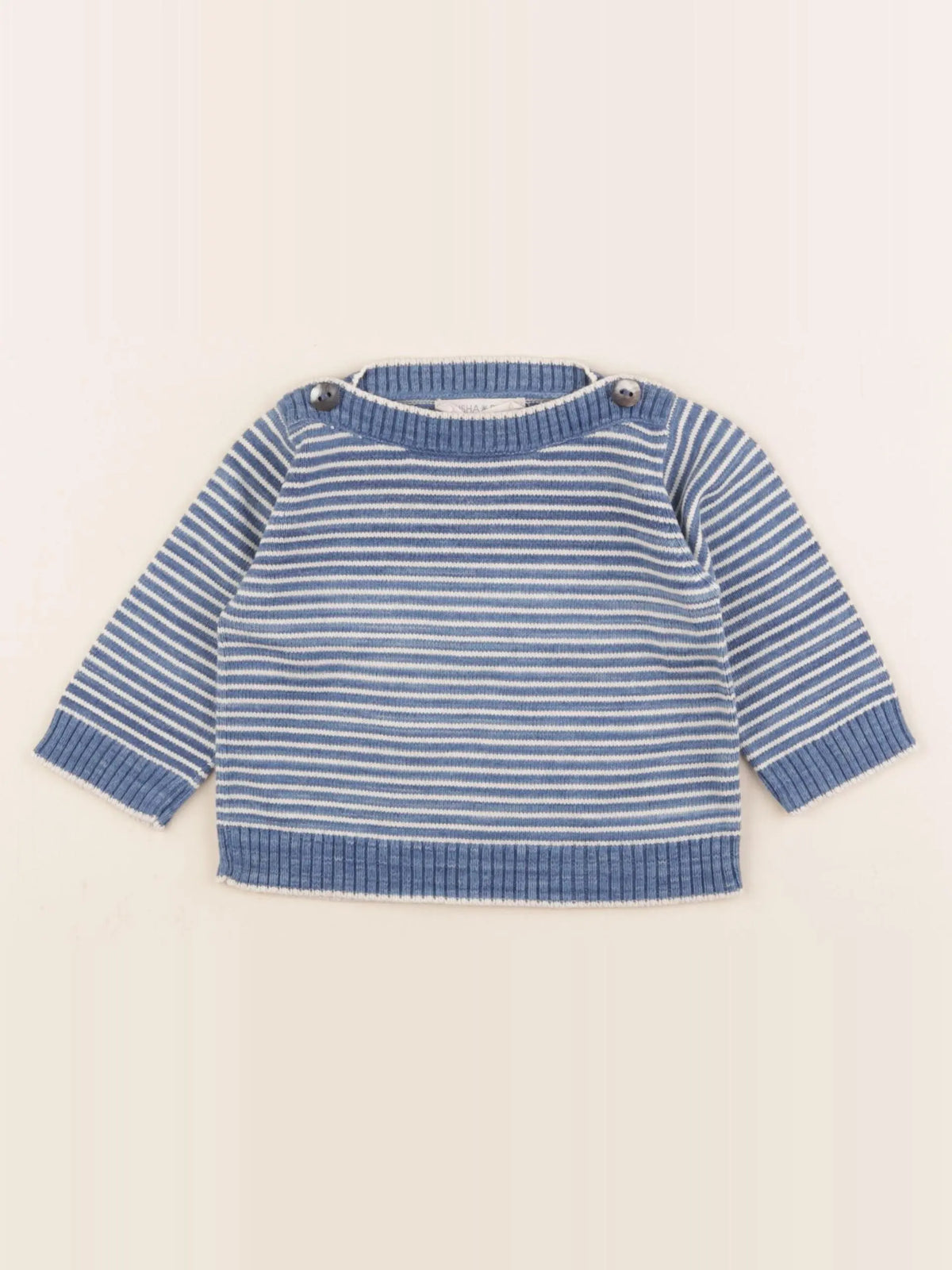 Misha & Puff - pull bleu - 6/12 mois