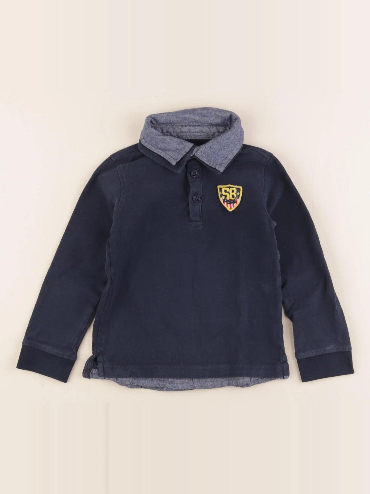Vertbaudet - polo bleu - 5 ans