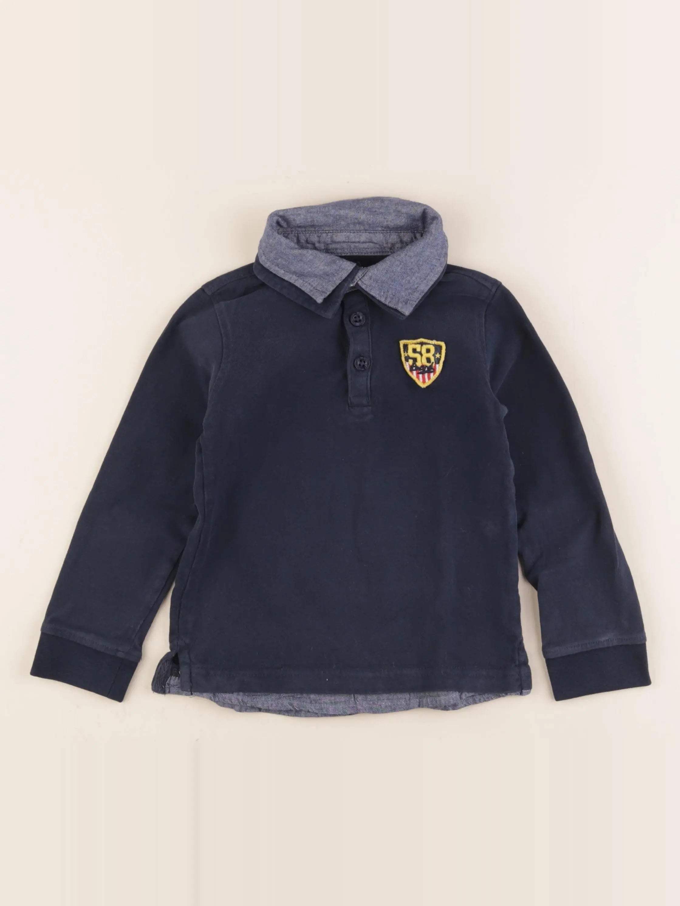 Vertbaudet - polo bleu - 5 ans