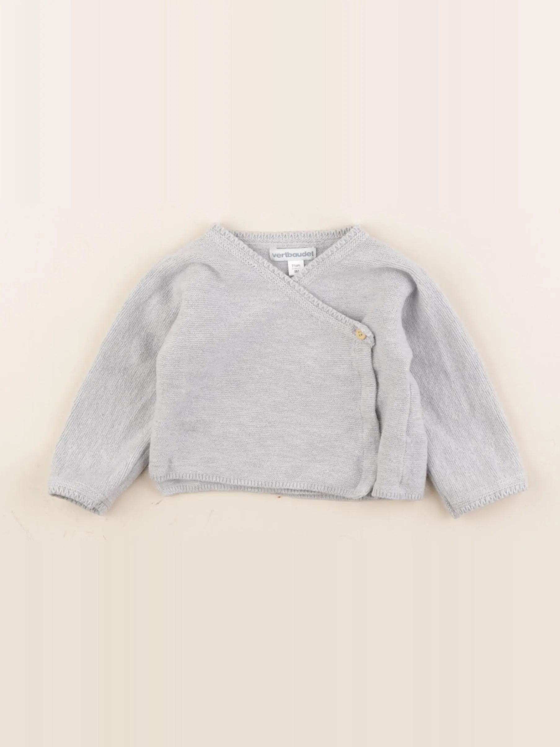 Vertbaudet - gilet gris - 9 mois