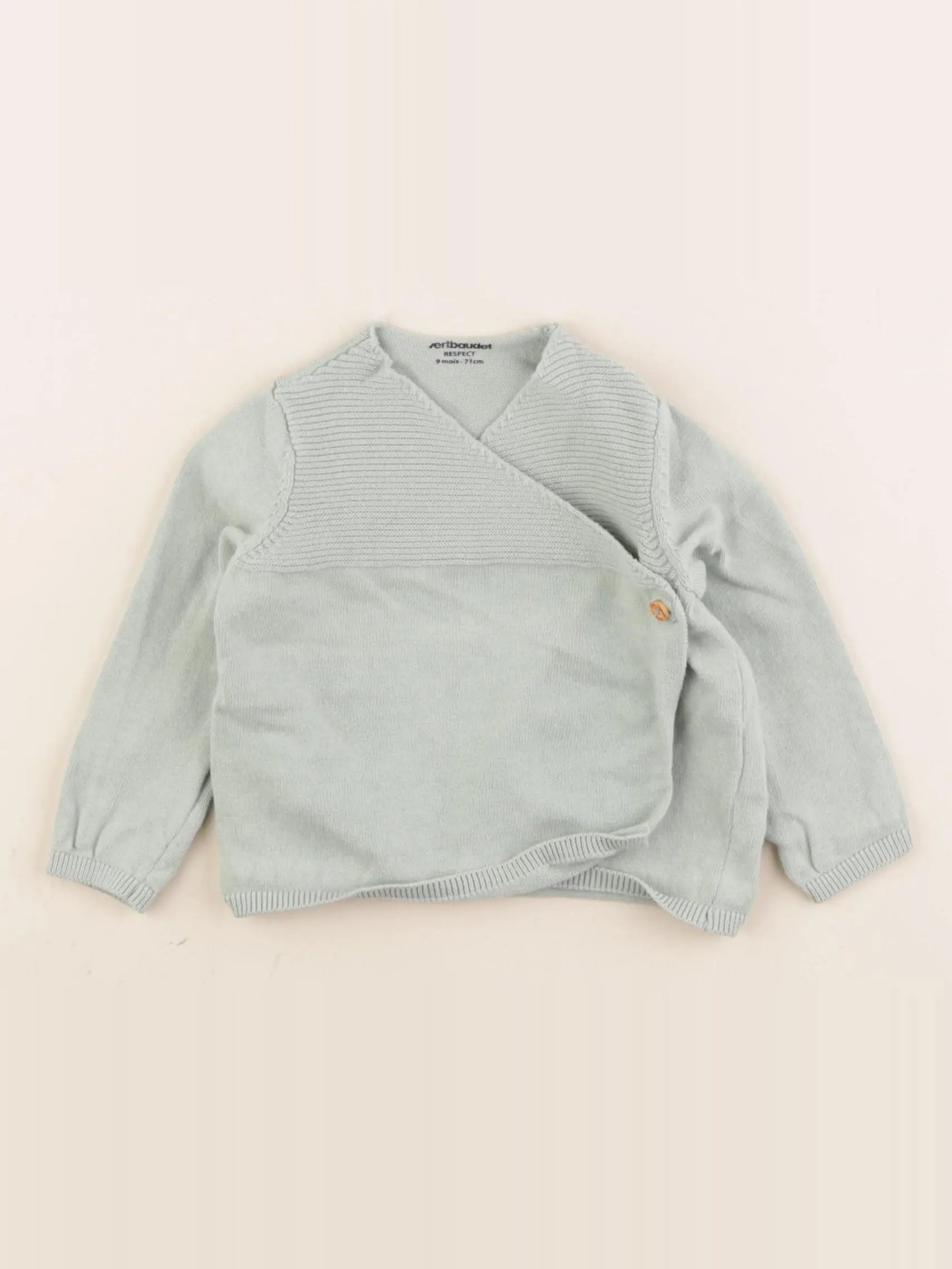 Vertbaudet - gilet vert - 9 mois