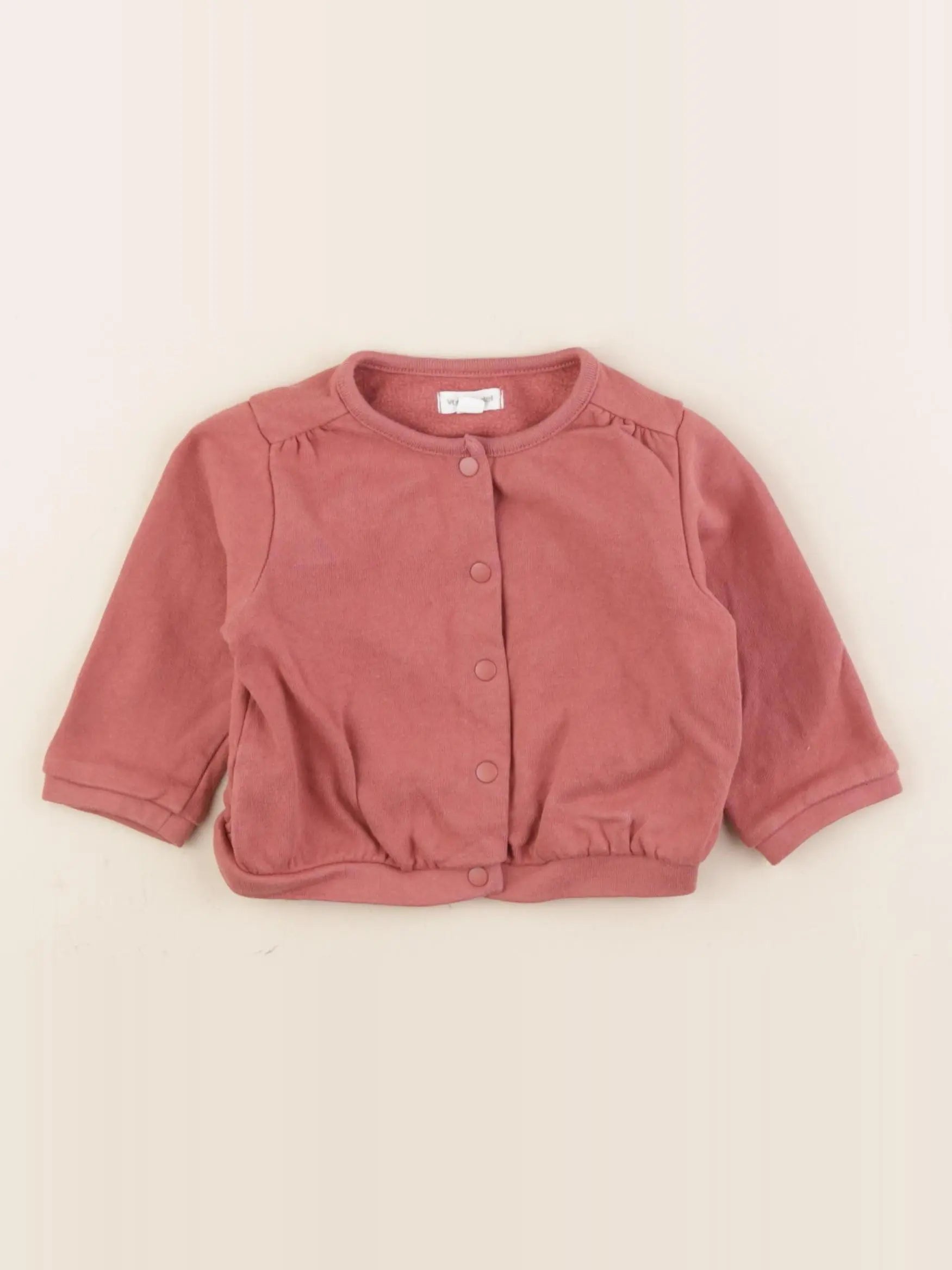 Vertbaudet - sweat rose - 9 mois