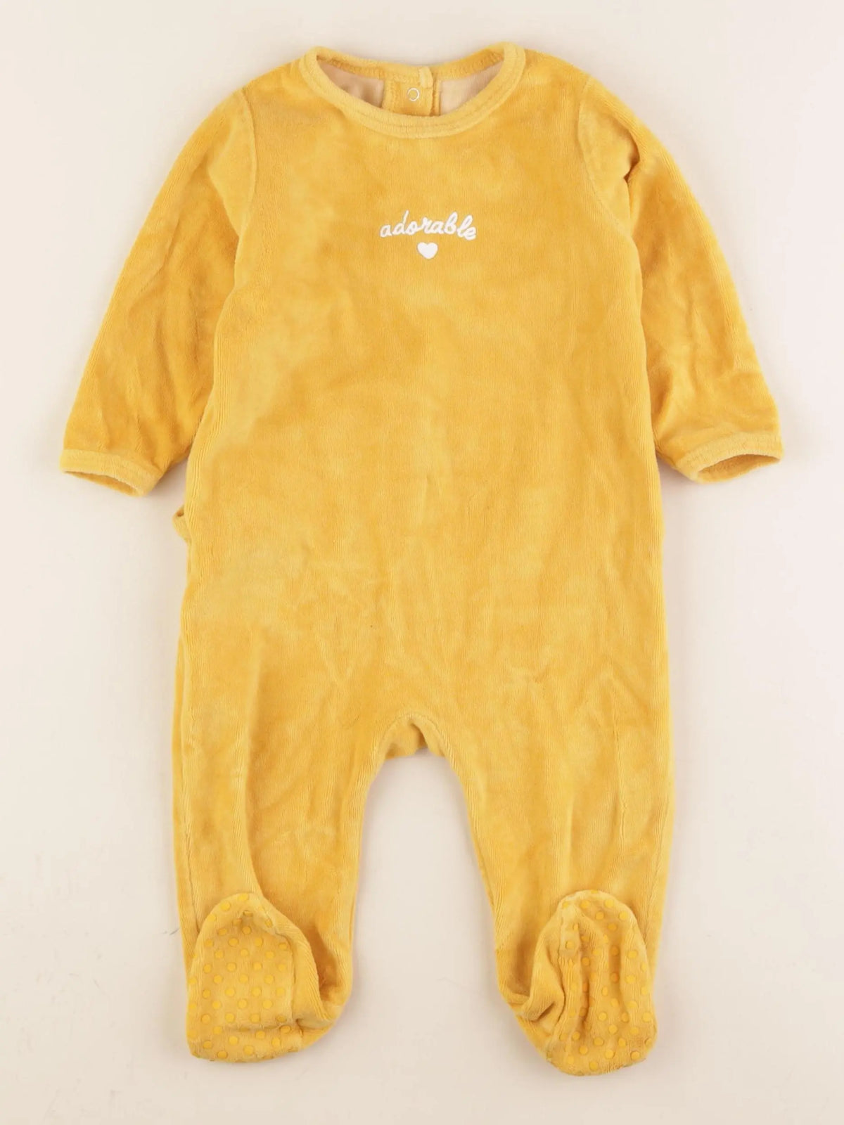 Vertbaudet - pyjama velours jaune - 12 mois