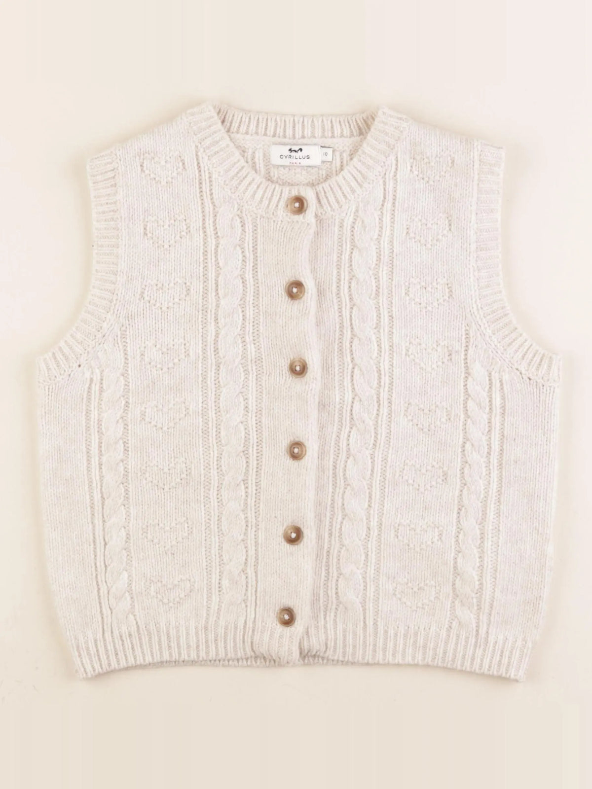 Cyrillus - gilet blanc - 10 ans