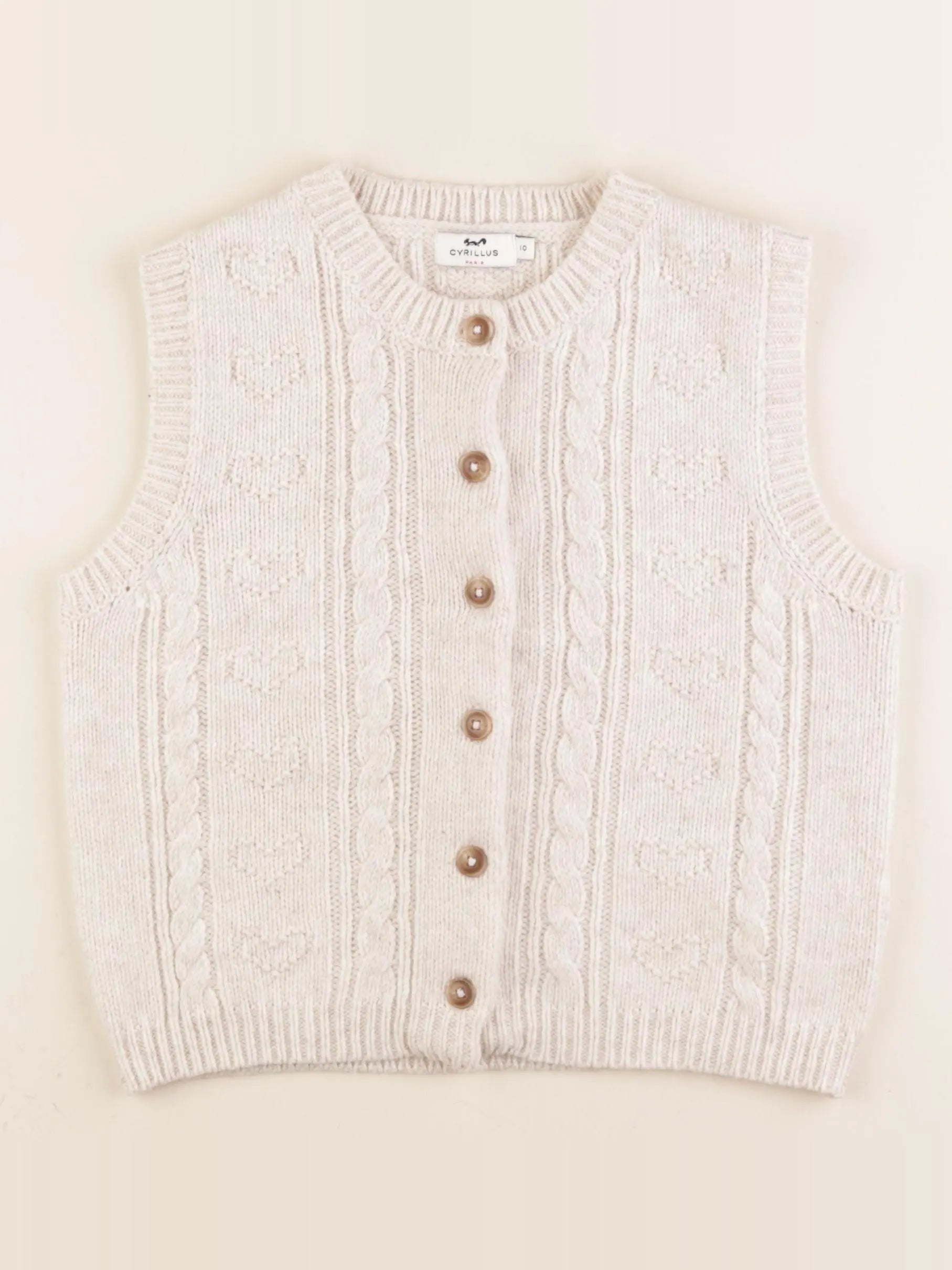 Cyrillus - gilet blanc - 10 ans