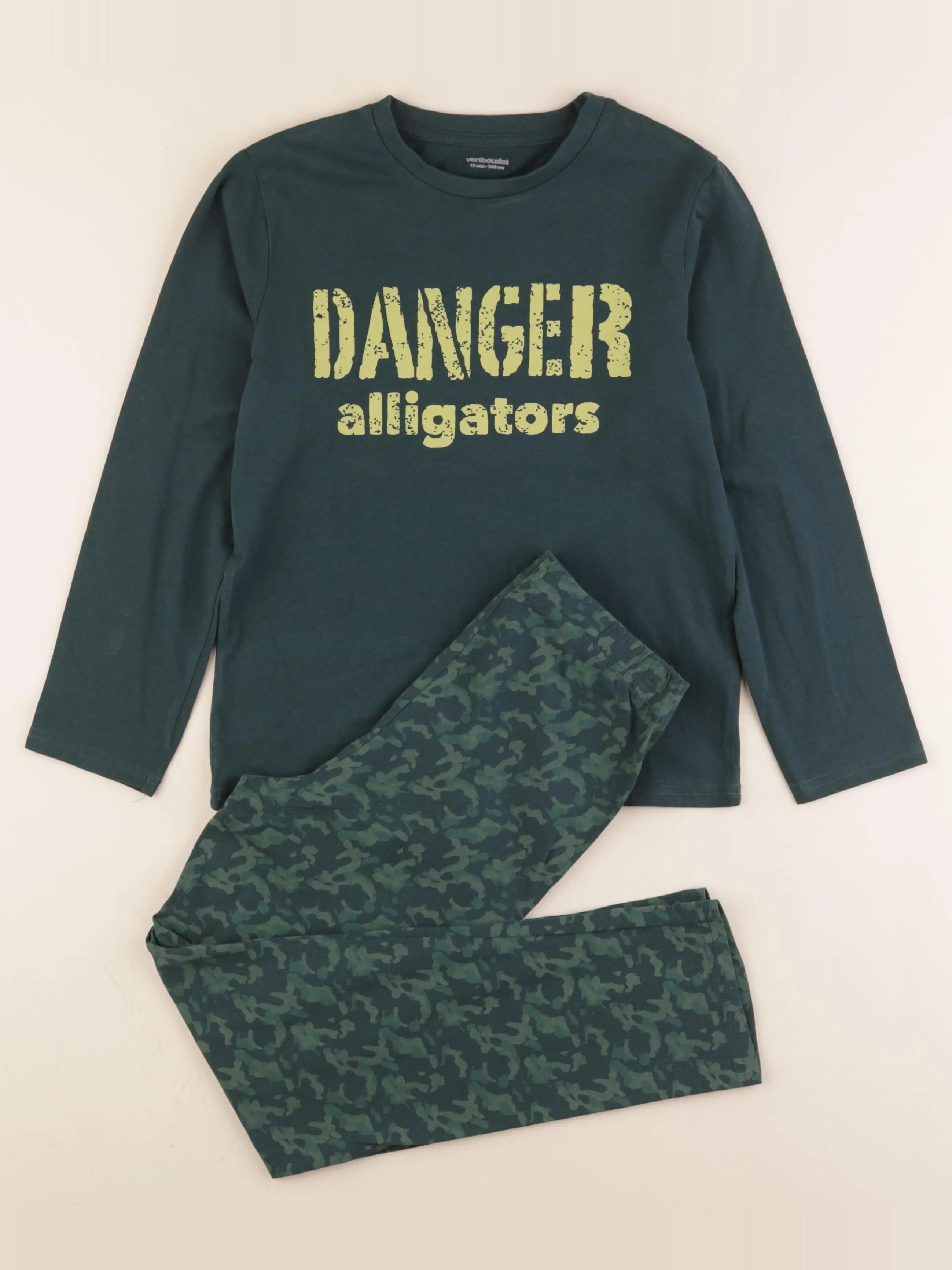Vertbaudet - pyjama coton vert - 10 ans