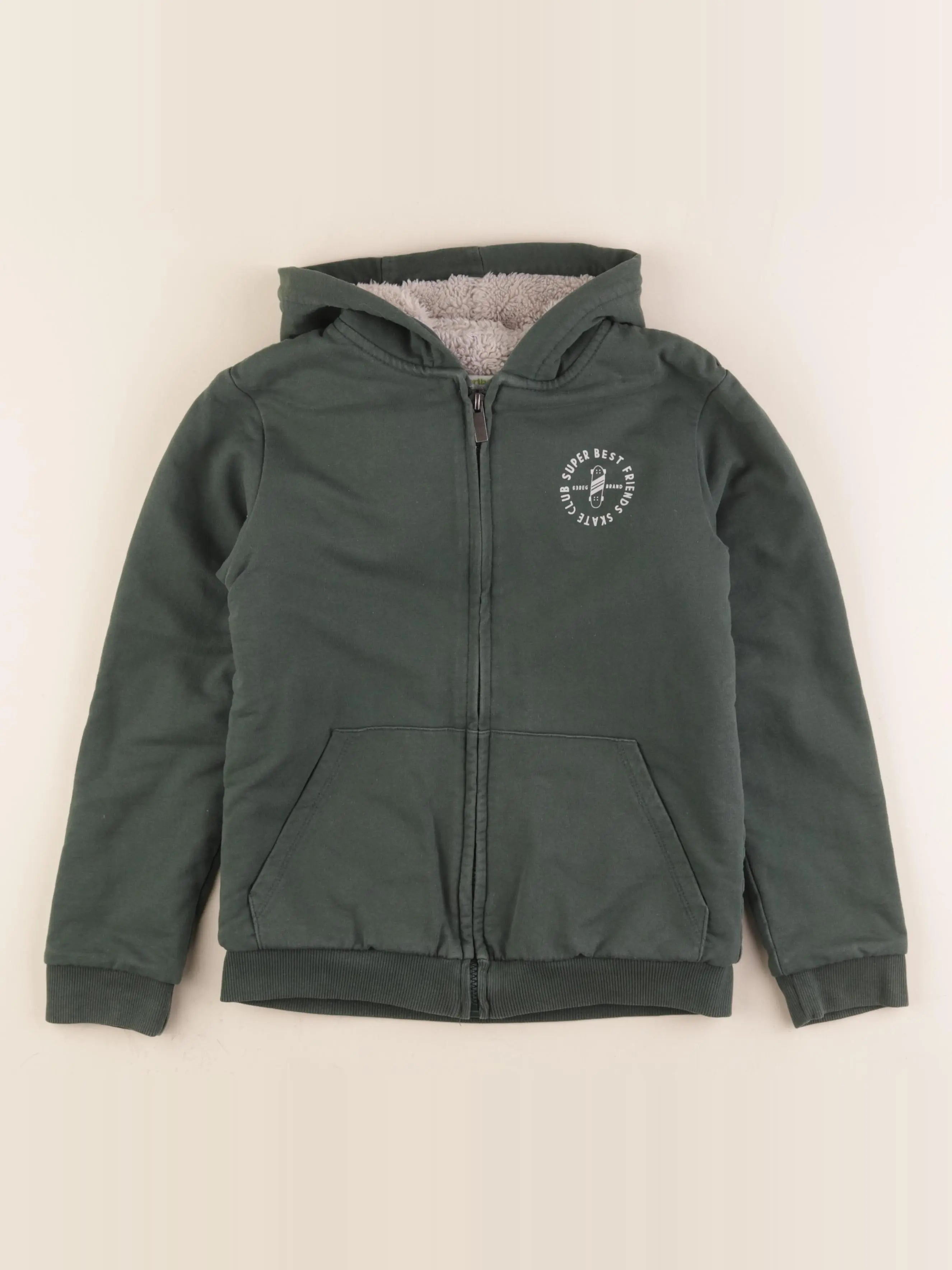 Vertbaudet - sweat vert - 10 ans