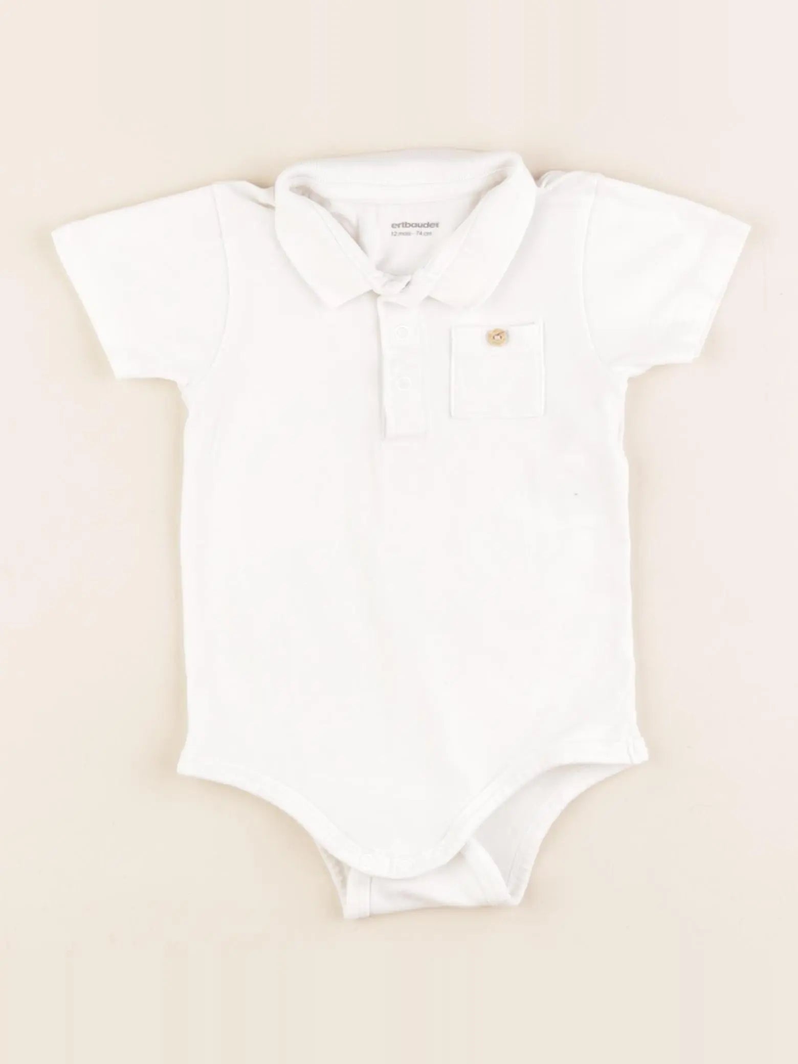 Vertbaudet - body à col blanc - 12 mois
