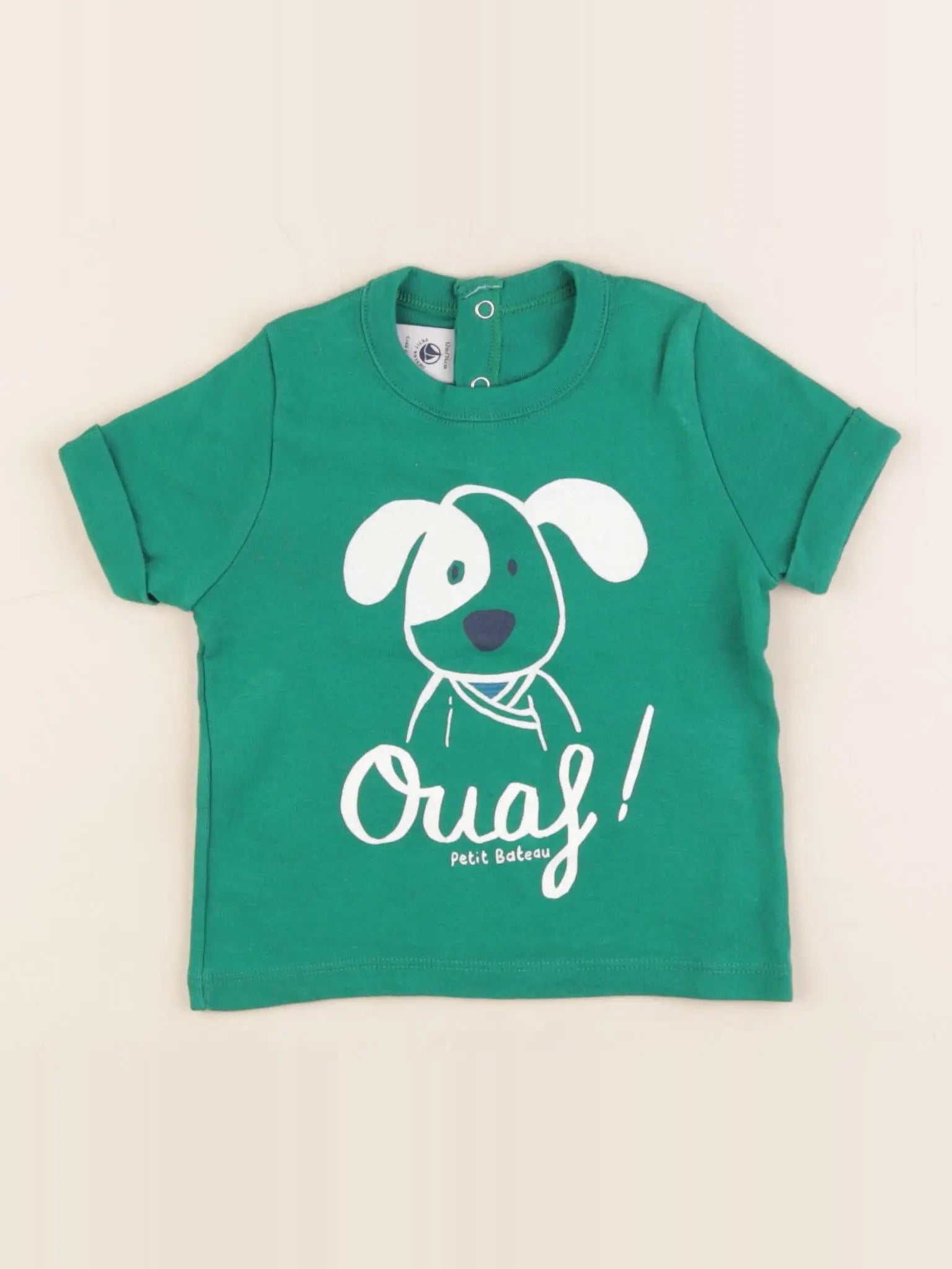 Petit Bateau - tee-shirt vert - 12 mois