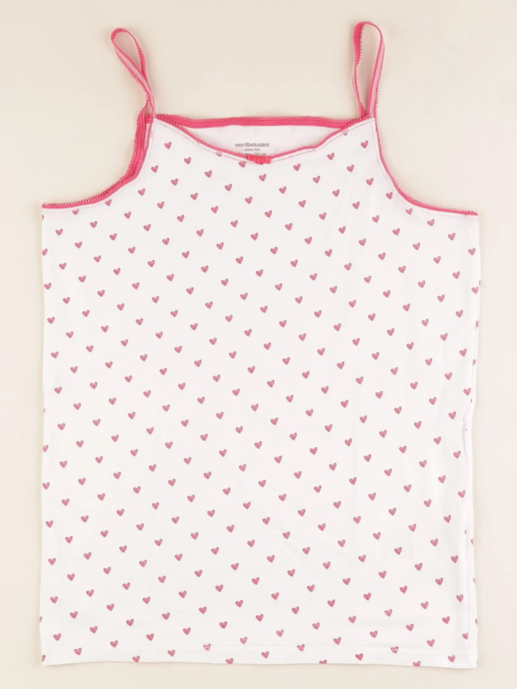 Vertbaudet - maillot de corps blanc, rose - 12 ans