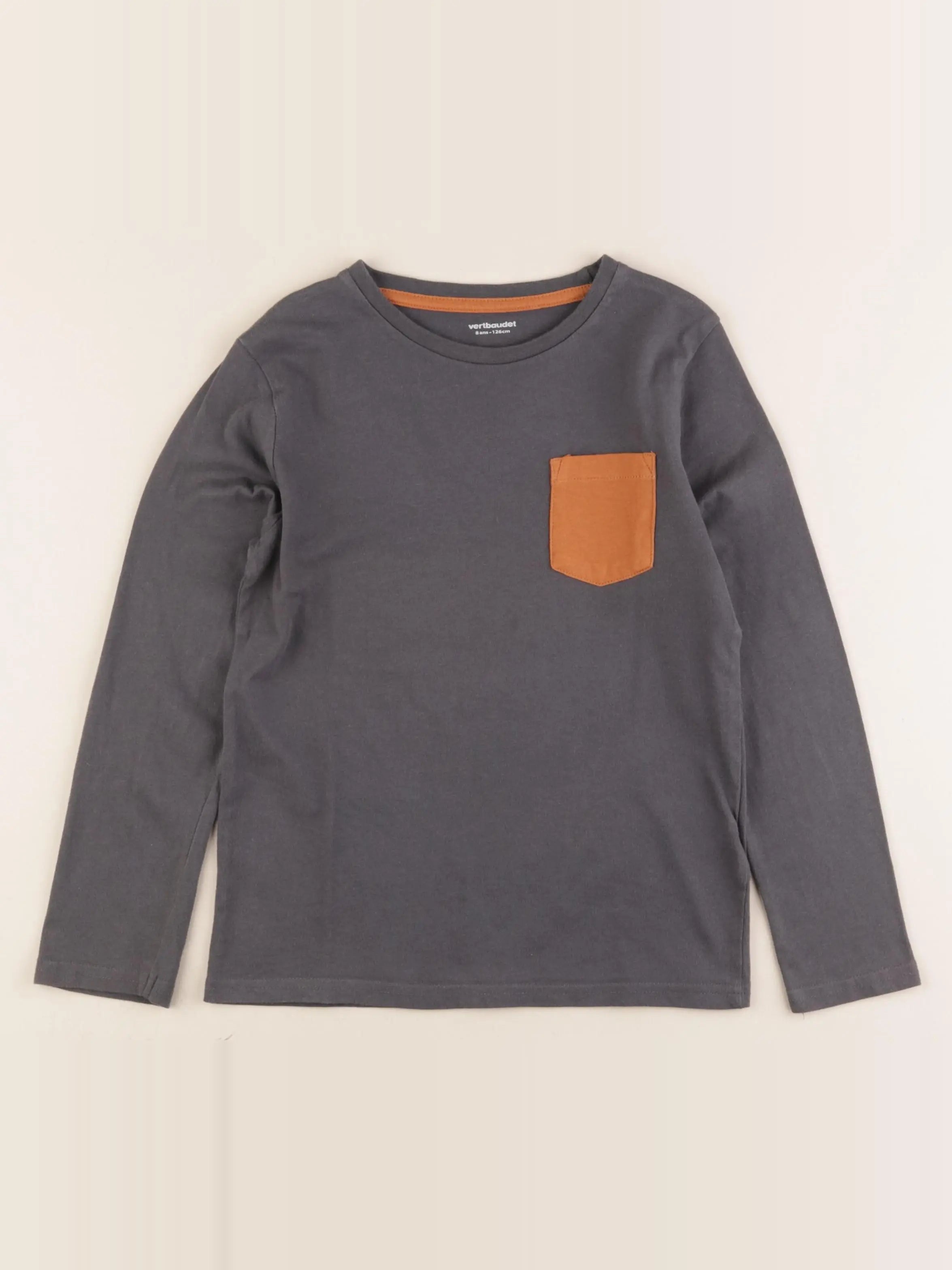 Vertbaudet - tee-shirt gris - 8 ans