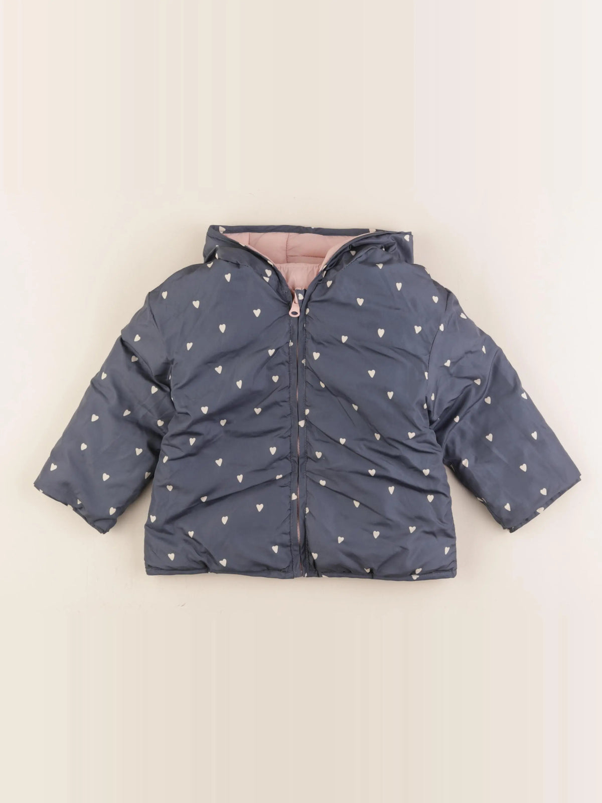 Vertbaudet - doudoune réversible rose, bleu - 3 ans