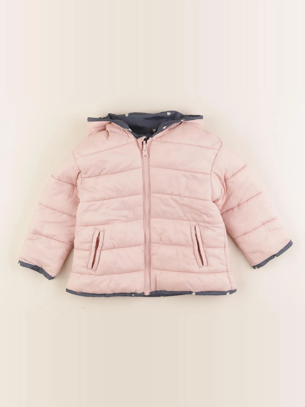 Vertbaudet - doudoune réversible rose, bleu - 3 ans