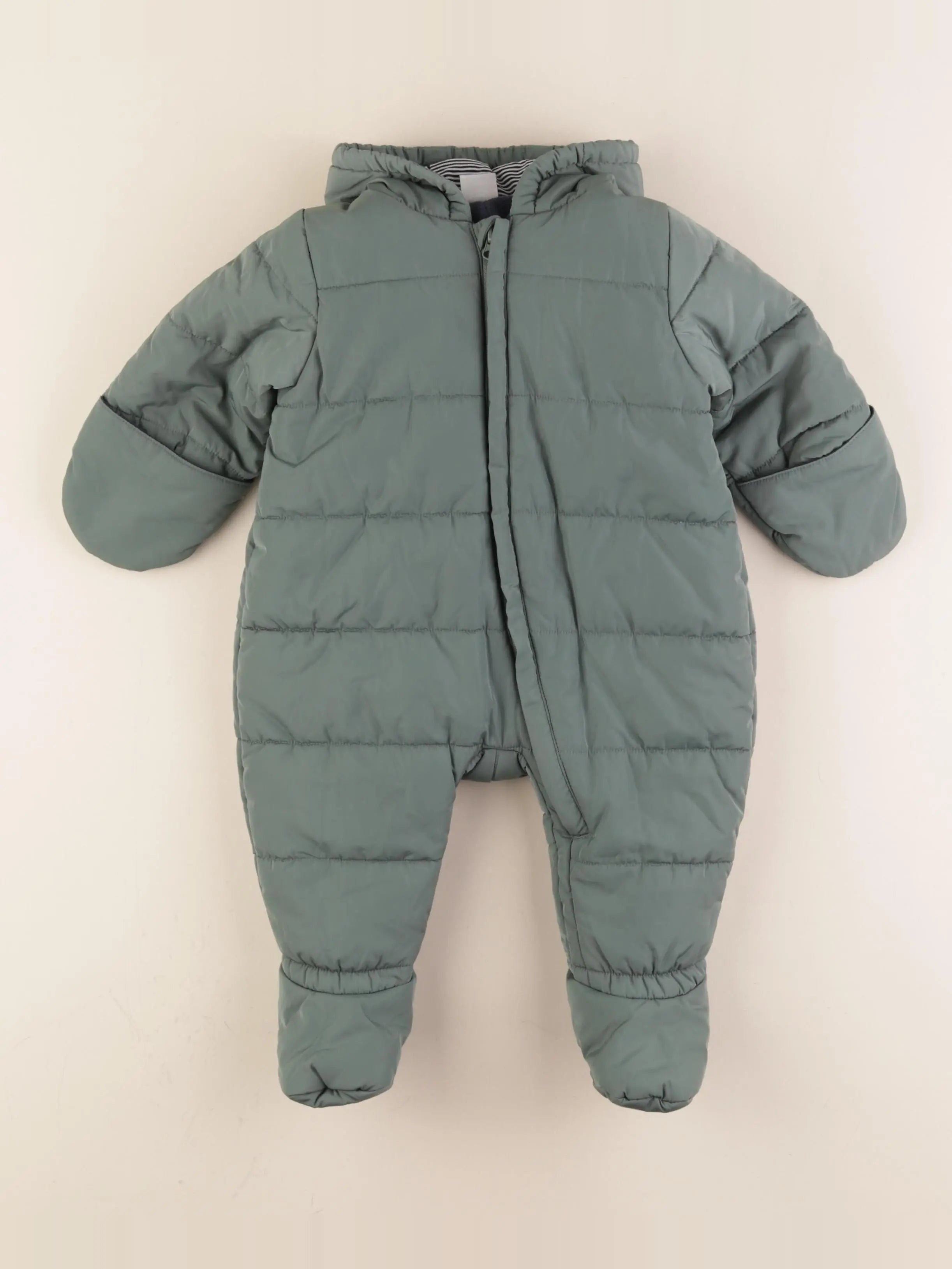 Petit Bateau - combi-pilote vert - 6 mois