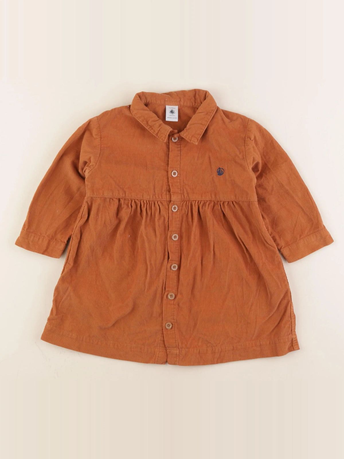 Petit Bateau - robe marron - 24 mois