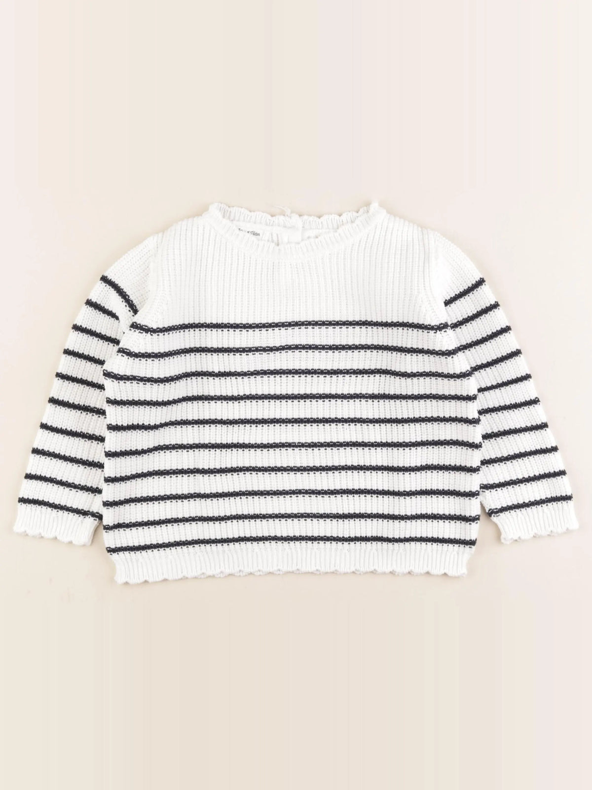 Eden & Victor - pull blanc, bleu - 2 ans