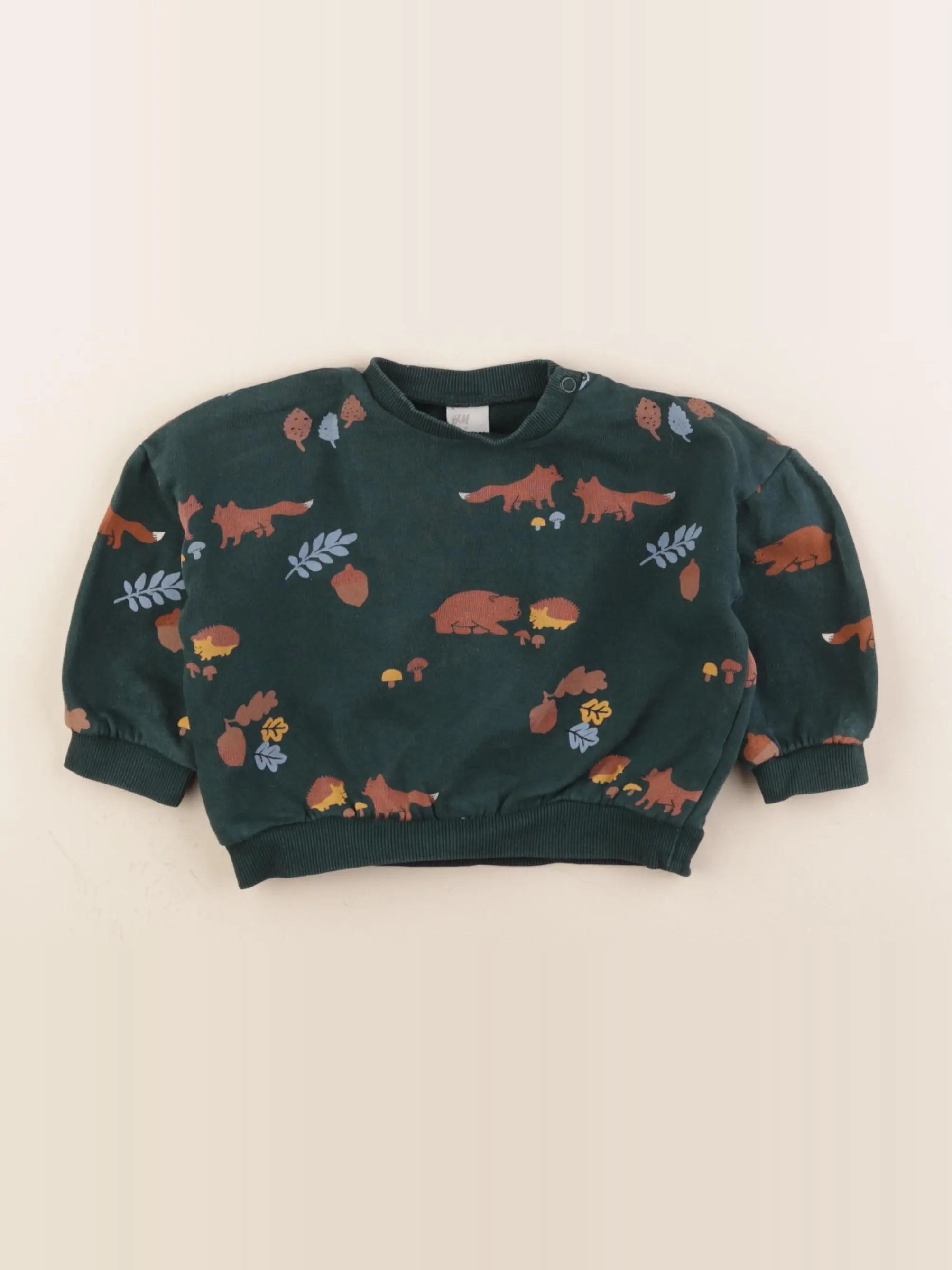 H&M - sweat vert - 6/9 mois
