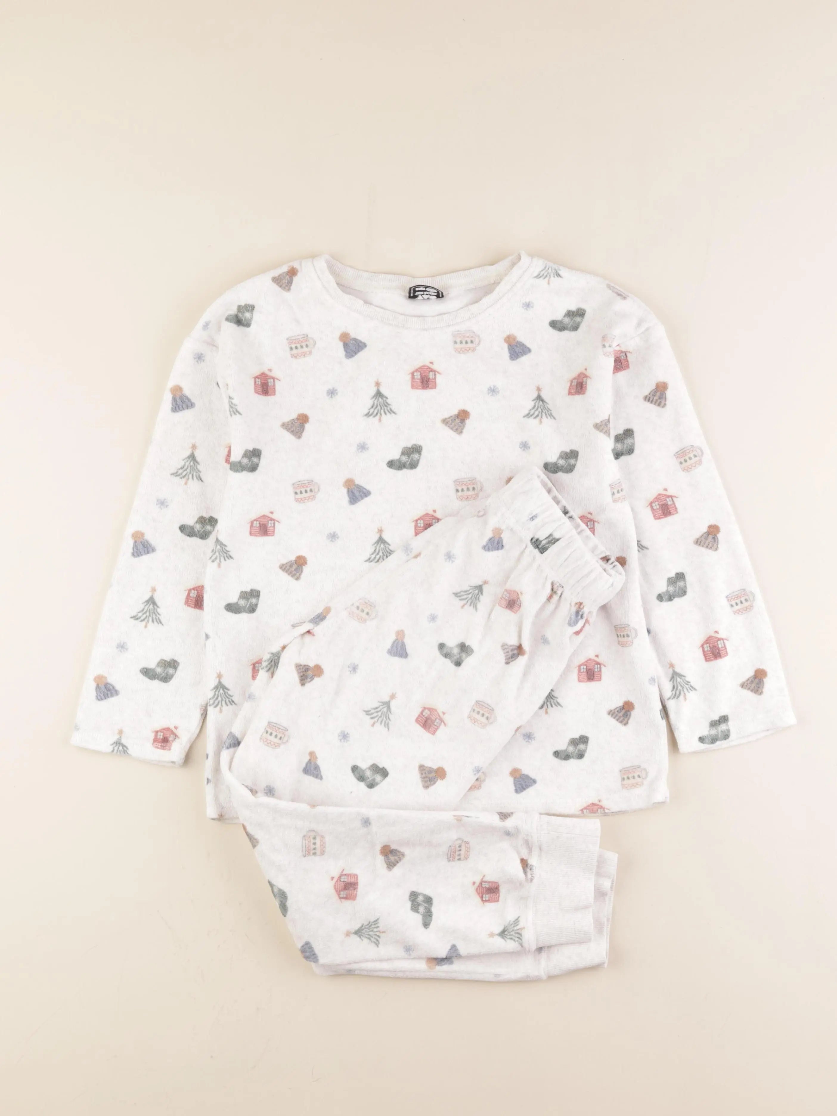 Tape à l'oeil - pyjama velours beige - 8 ans