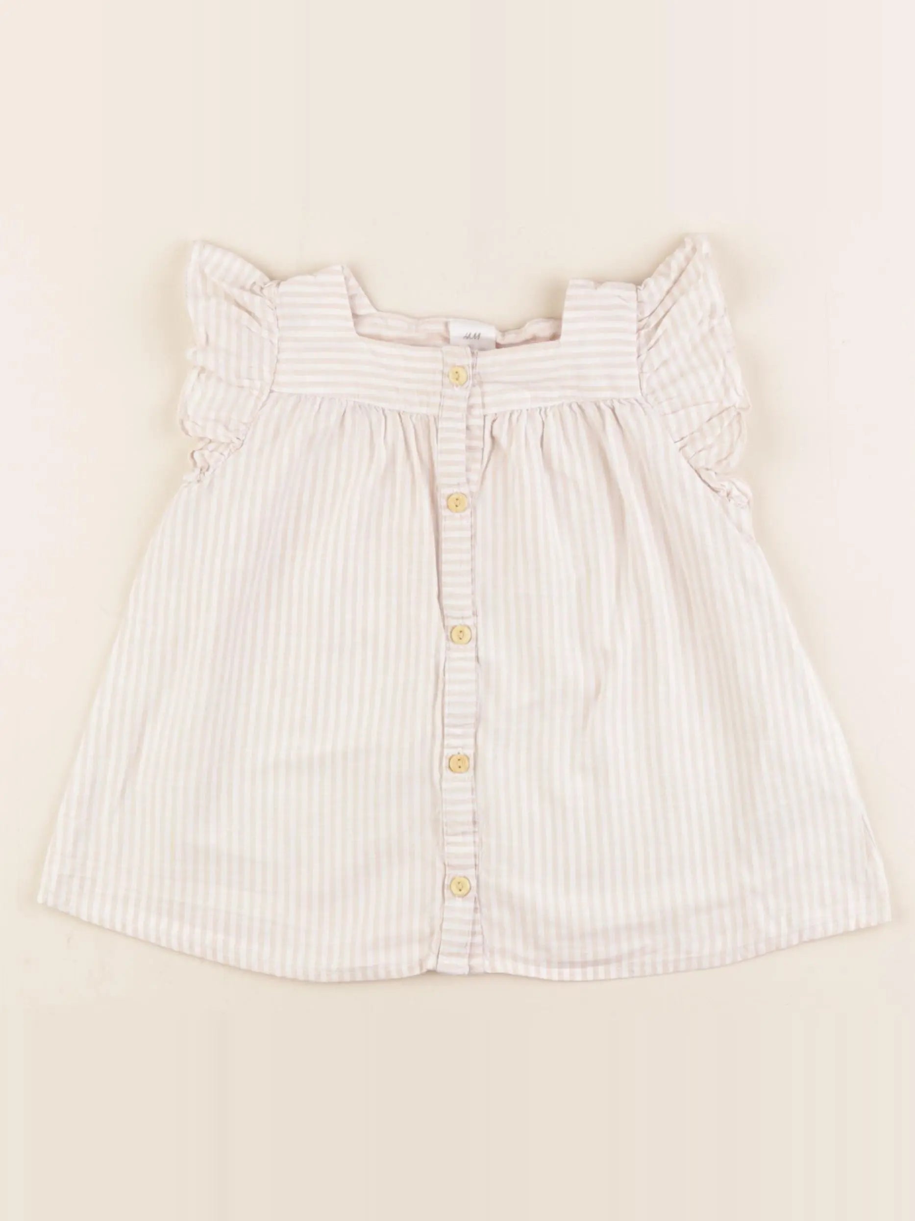 H&M - blouse rose, blanc - 18/24 mois