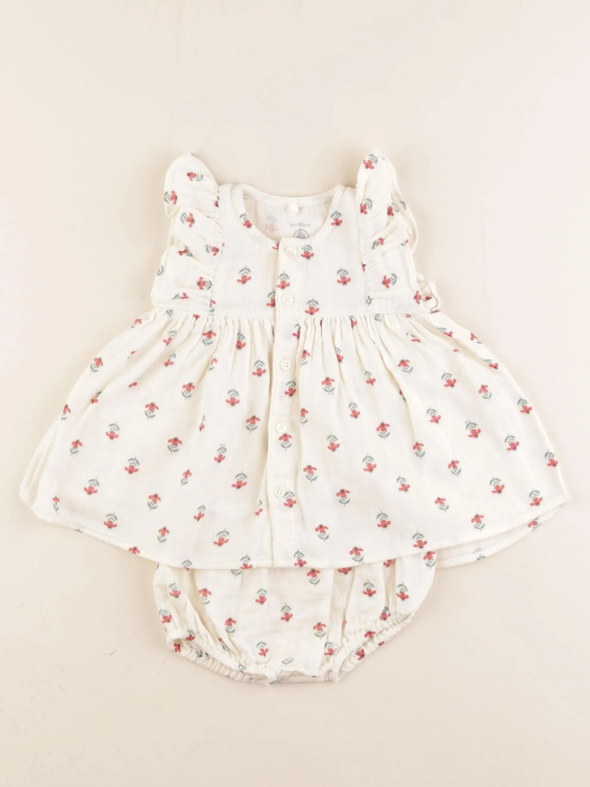 Petit Bateau - robe beige - 3 mois
