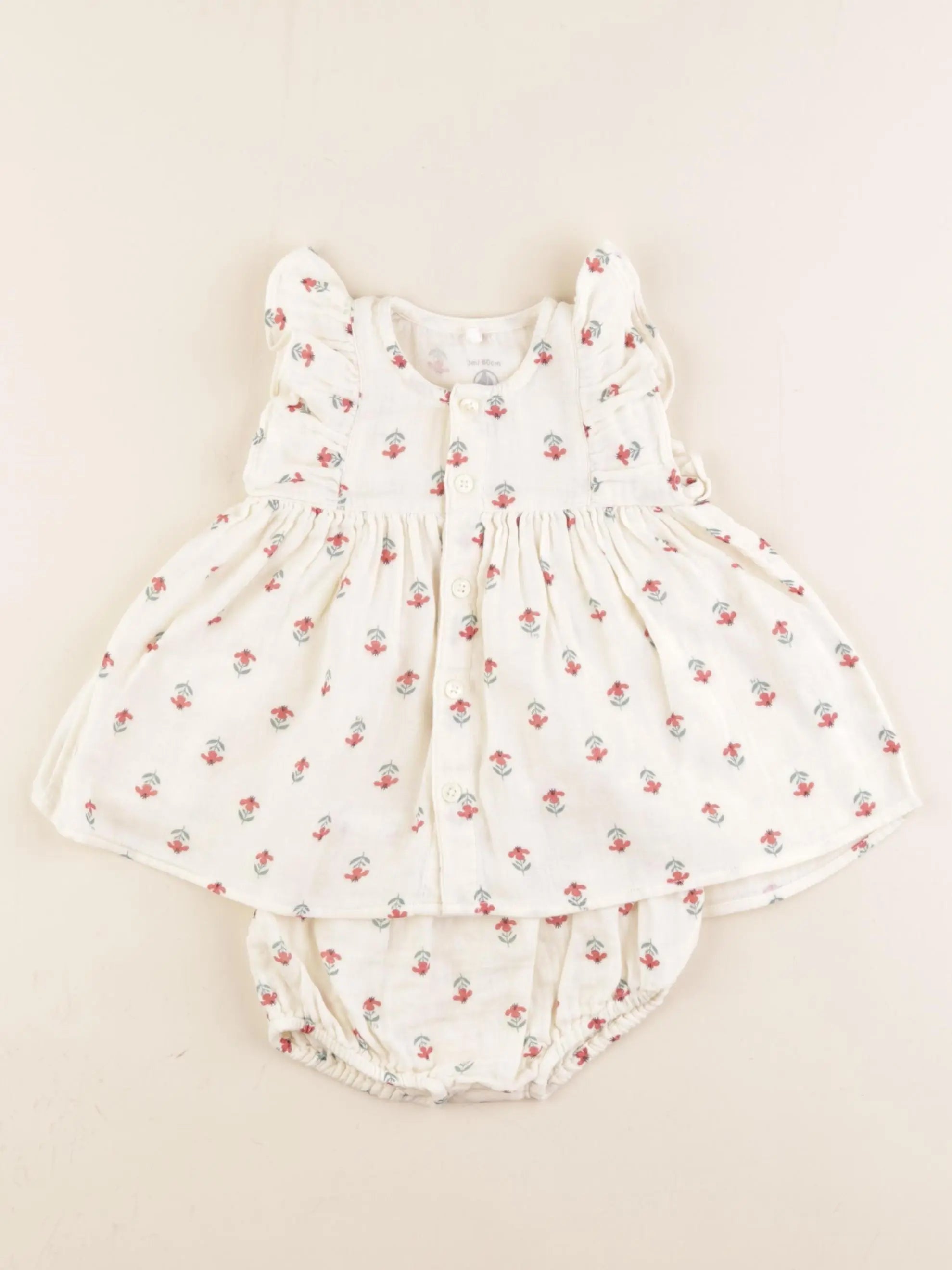 Petit Bateau - robe beige - 3 mois