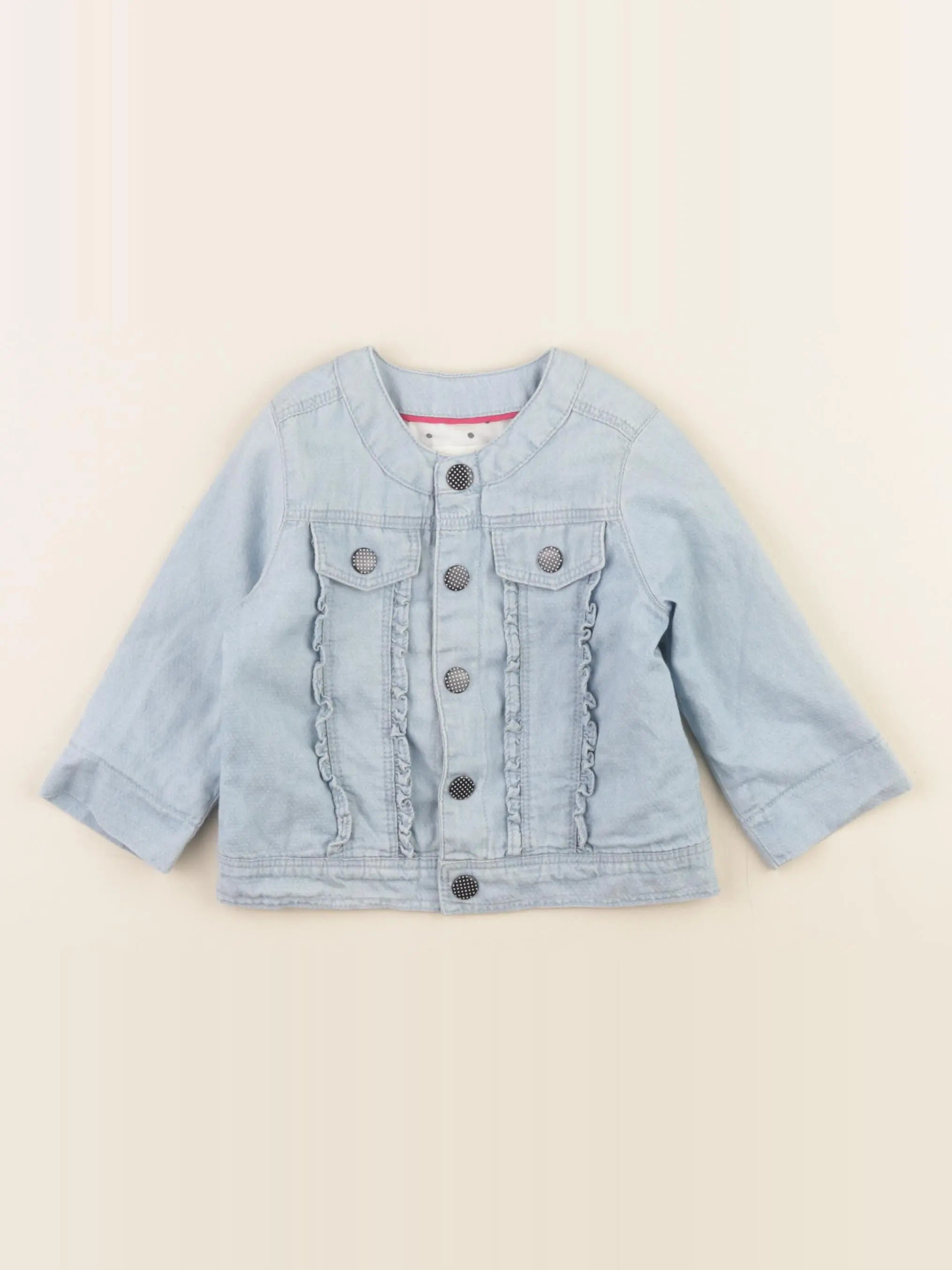 Catimini - veste doublé, imprimé au dos bleu - 6 mois