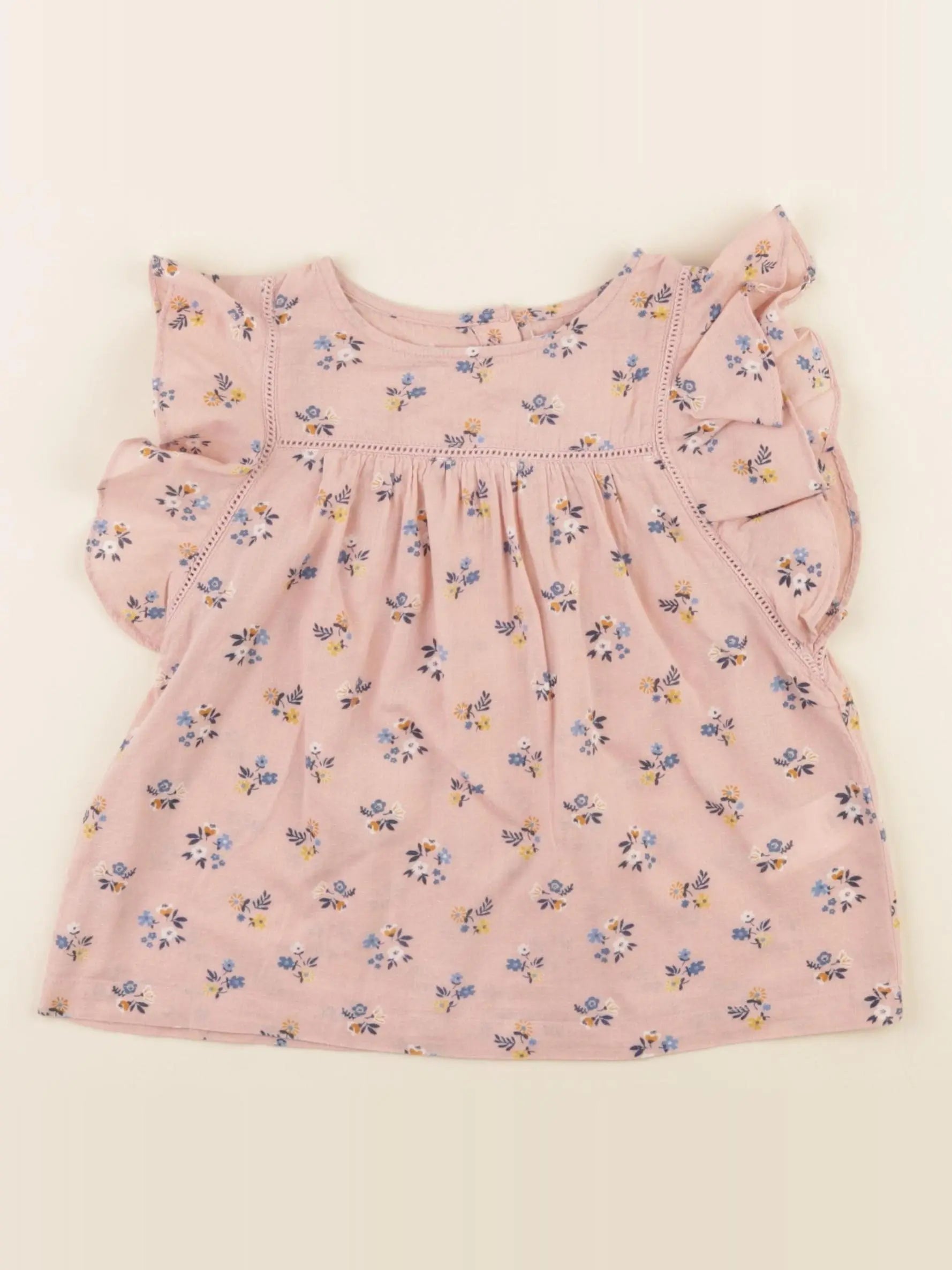 Monoprix - blouse rose, bleu - 4 ans