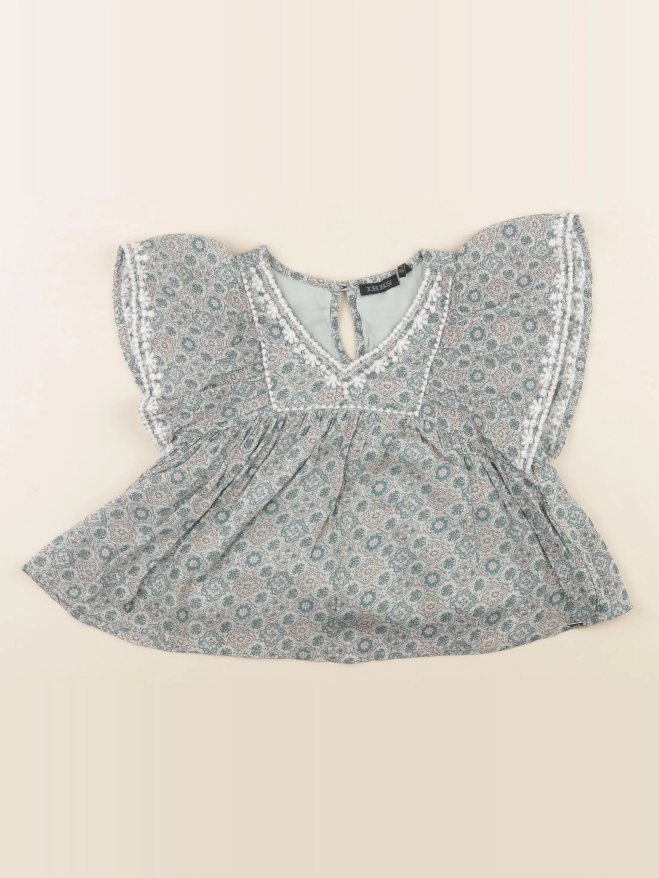 IKKS - blouse vert, rose - 4 ans