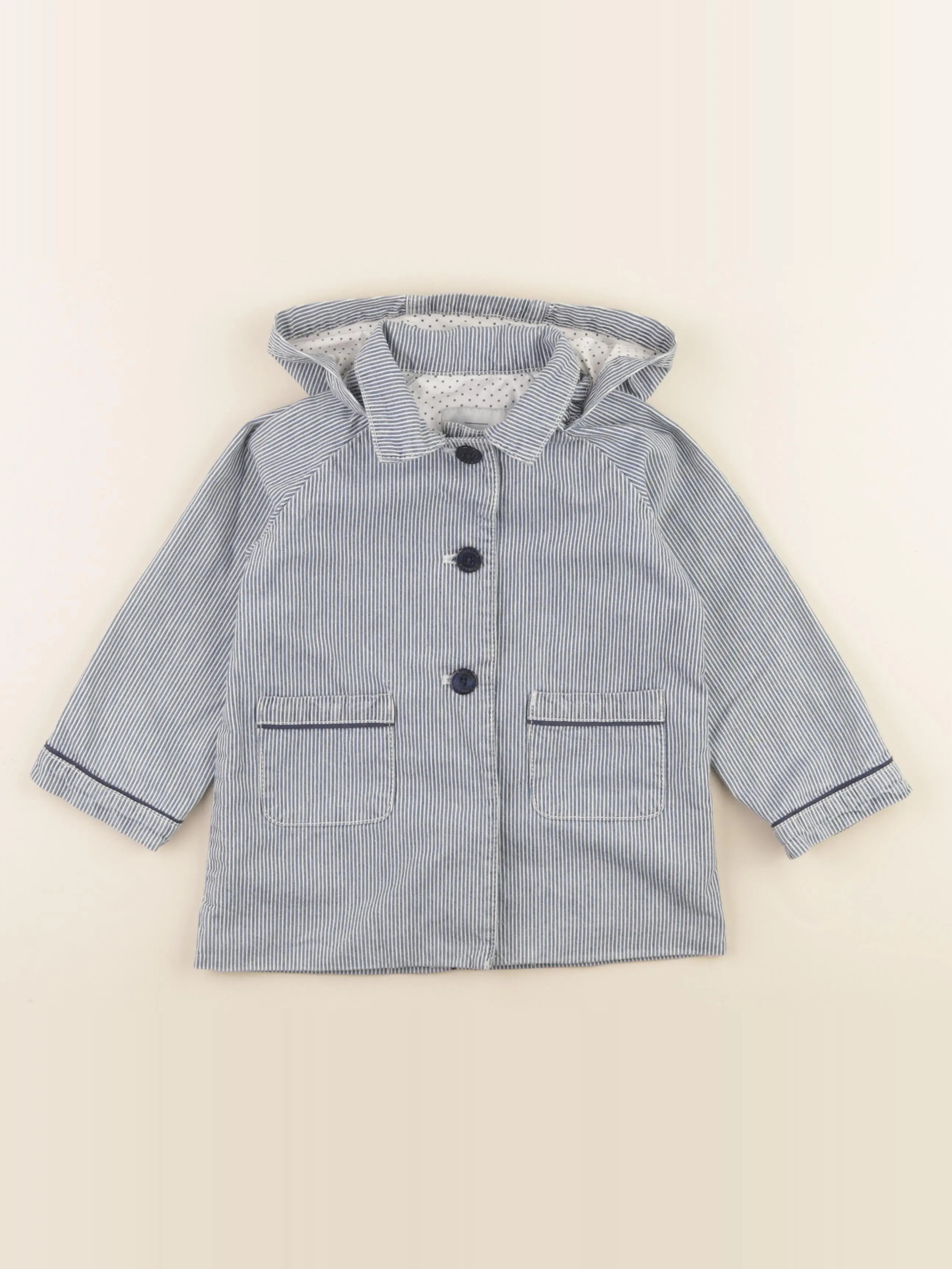 Cyrillus - veste doublé bleu - 24 mois