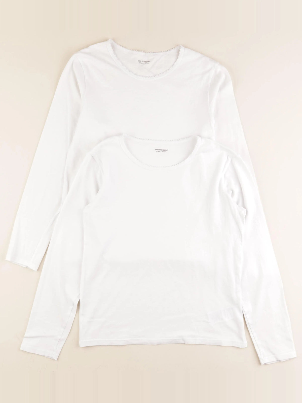 Vertbaudet - lot de 2 maillots de corps blanc - 12 ans