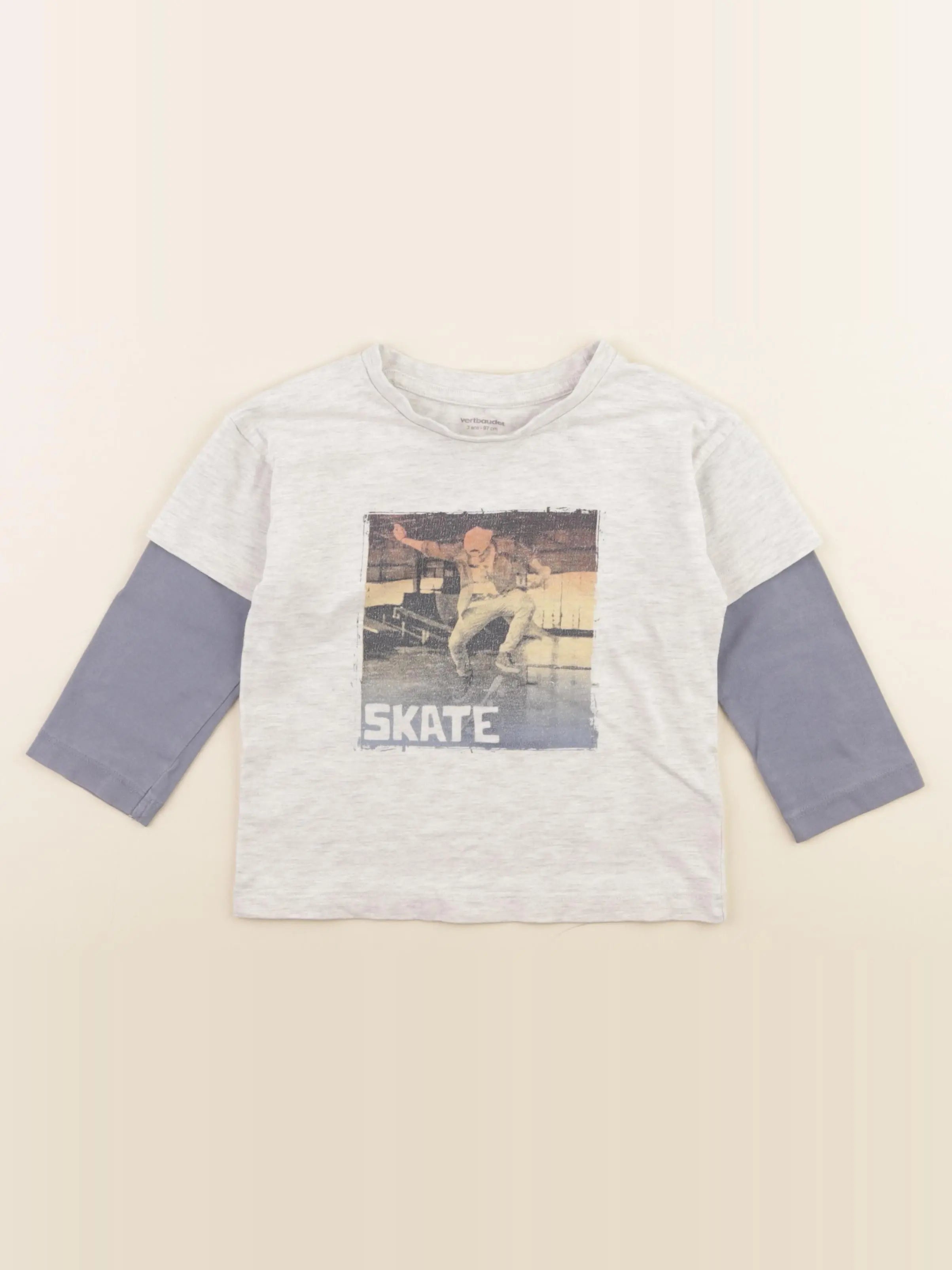 Vertbaudet - tee-shirt gris - 3 ans