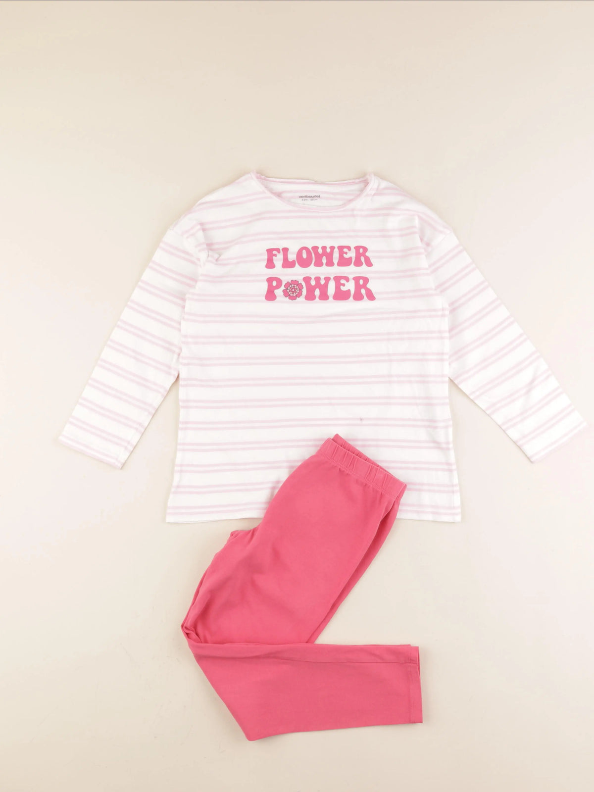 Vertbaudet - pyjama coton rose - 8 ans