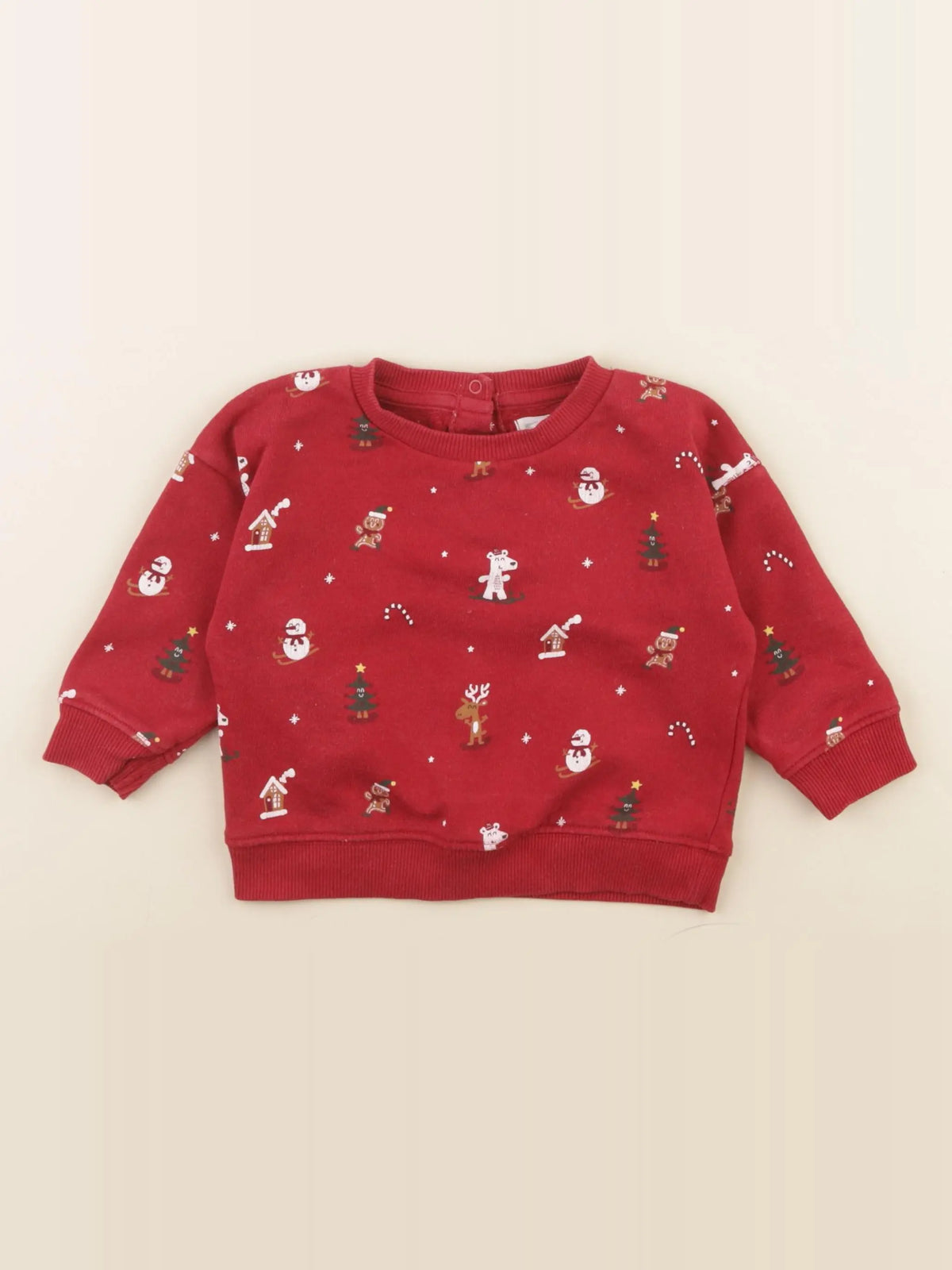 Vertbaudet - sweat rouge - 12 mois