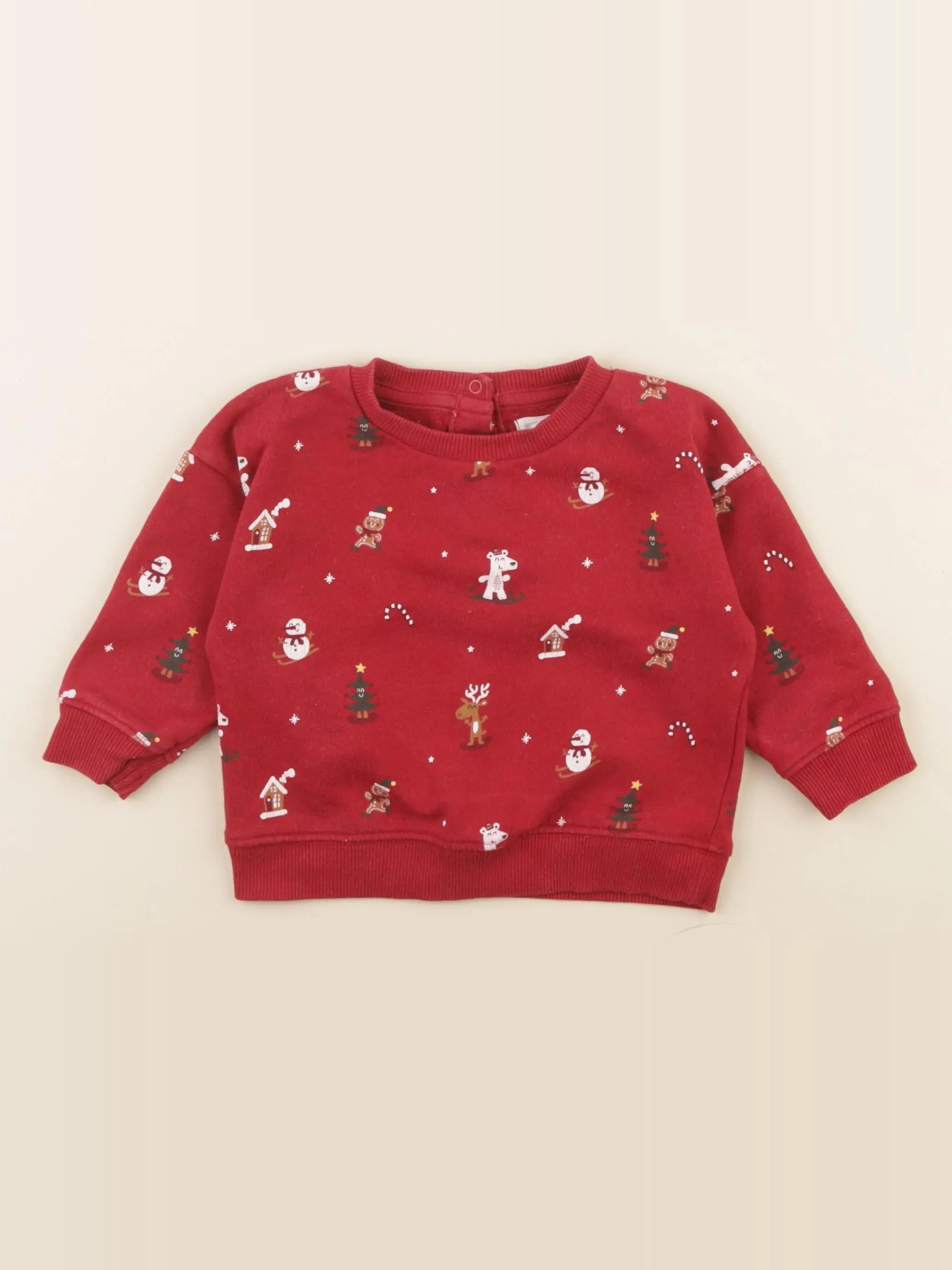 Vertbaudet - sweat rouge - 12 mois