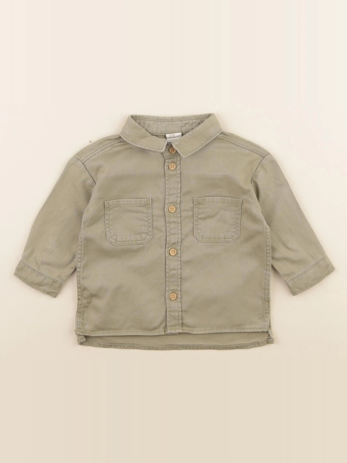 H&M - chemise vert - 4/6 mois