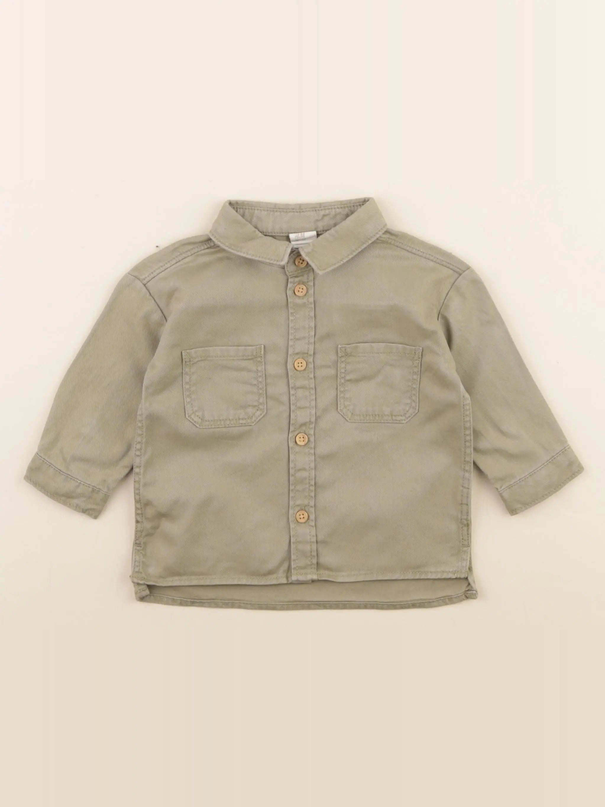 H&M - chemise vert - 4/6 mois