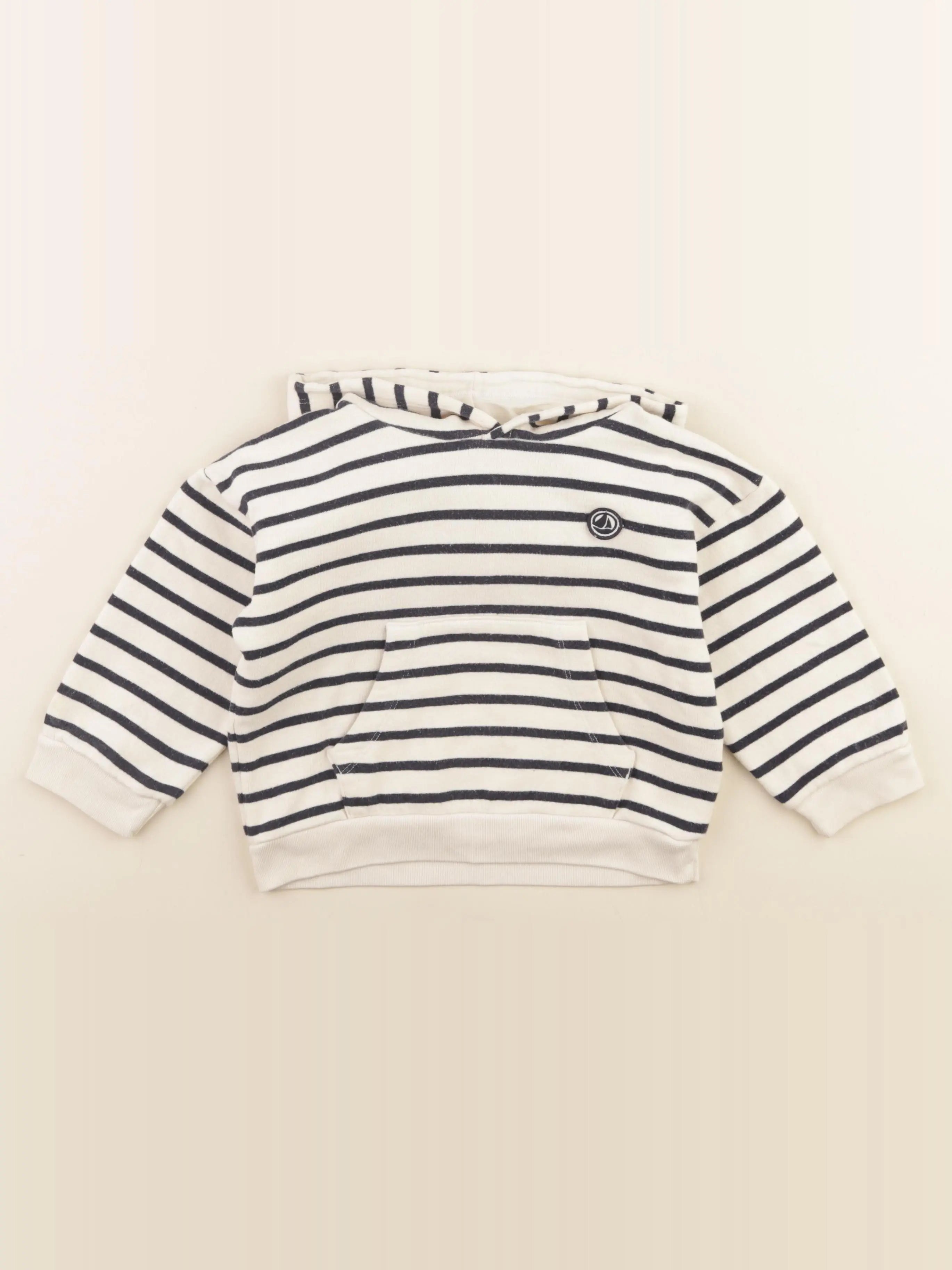 Petit Bateau - sweat blanc, bleu - 4 ans