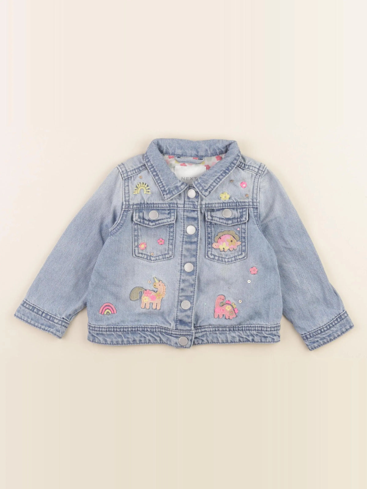 Next - veste imprimé au dos bleu - 12/18 mois