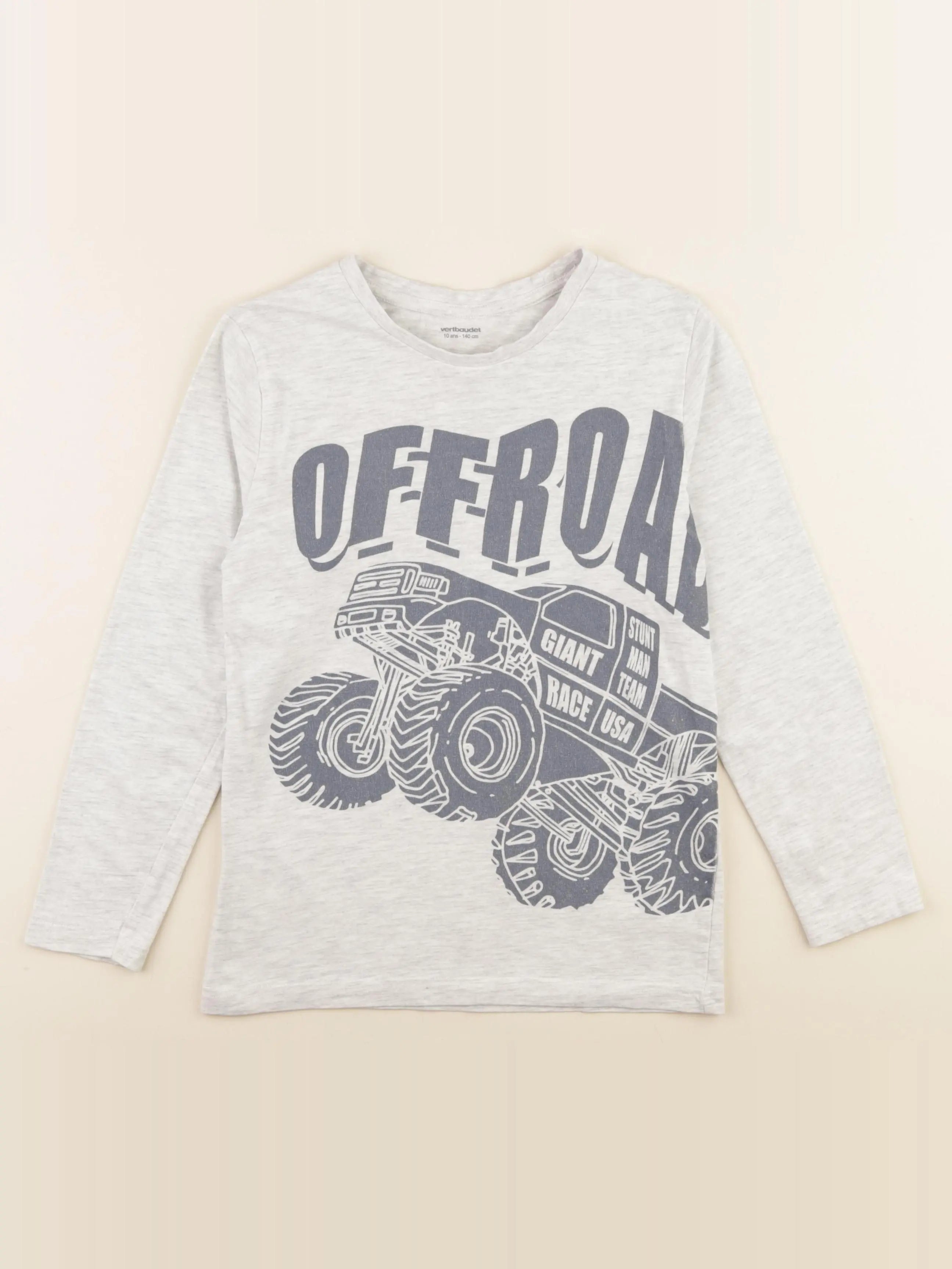 Vertbaudet - tee-shirt gris - 10 ans