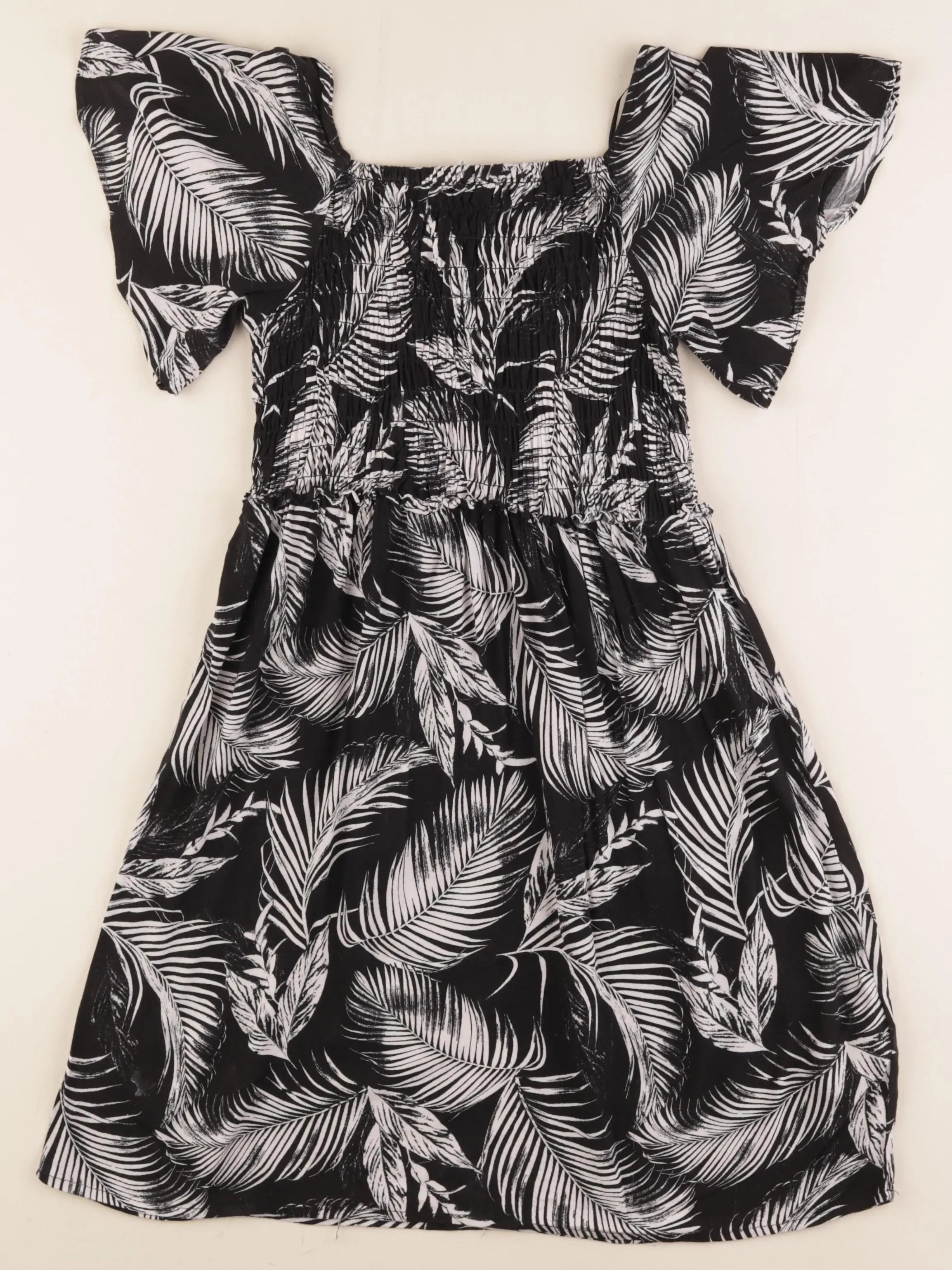 H&M - robe blanc, noir - 9/10 ans