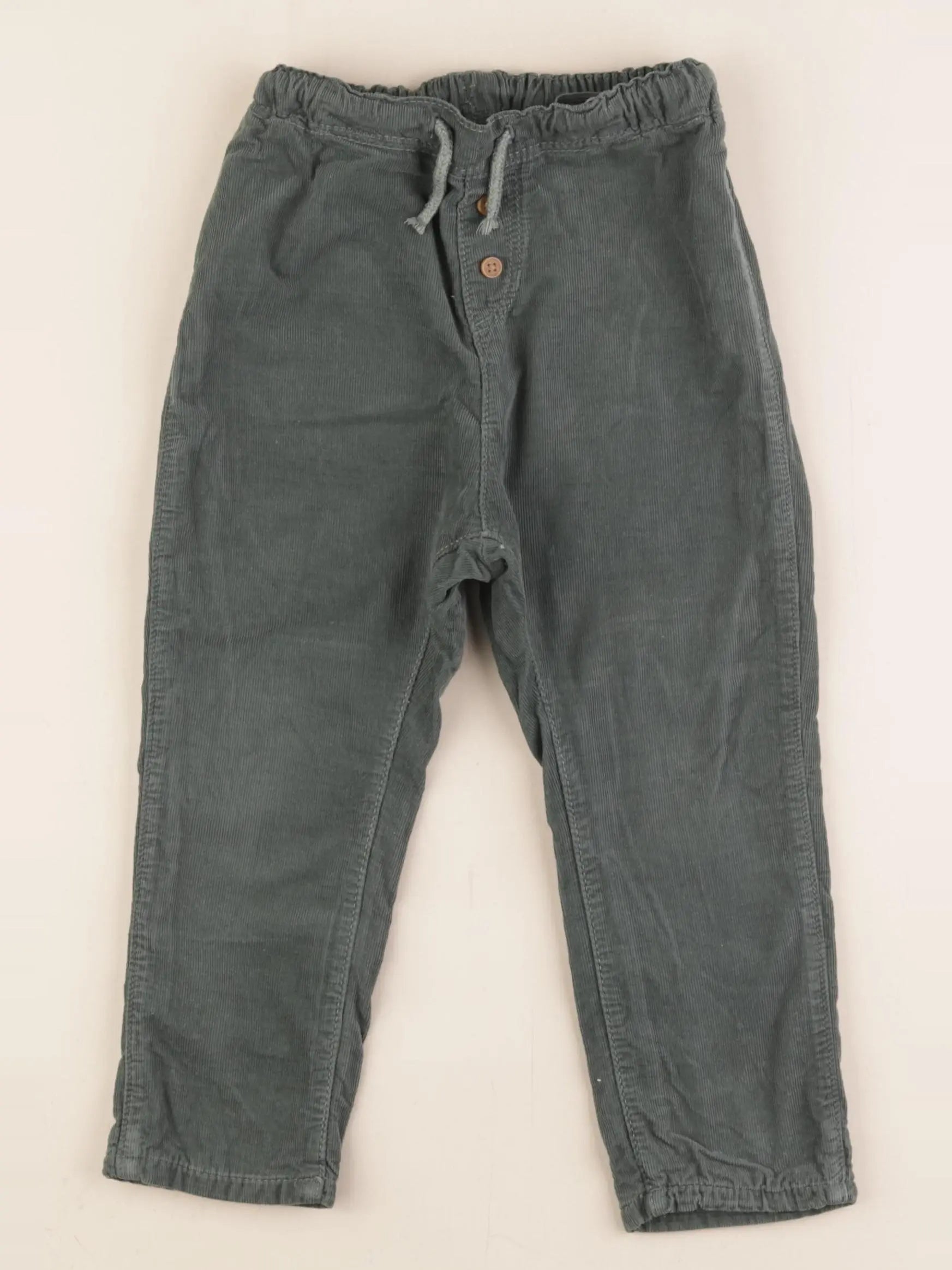 H&M - pantalon doublé vert - 2/3 ans