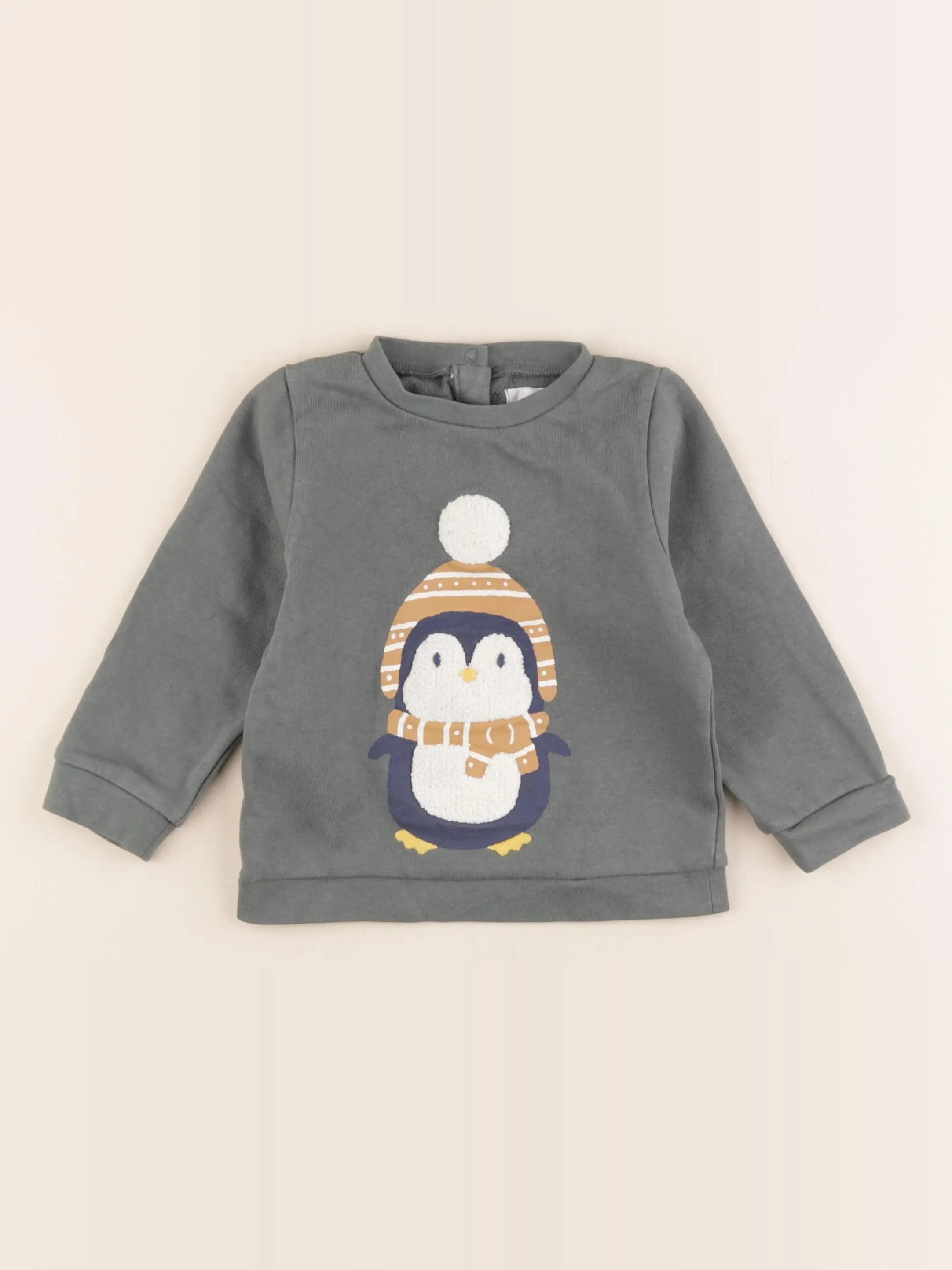 Vertbaudet - sweat vert - 24 mois